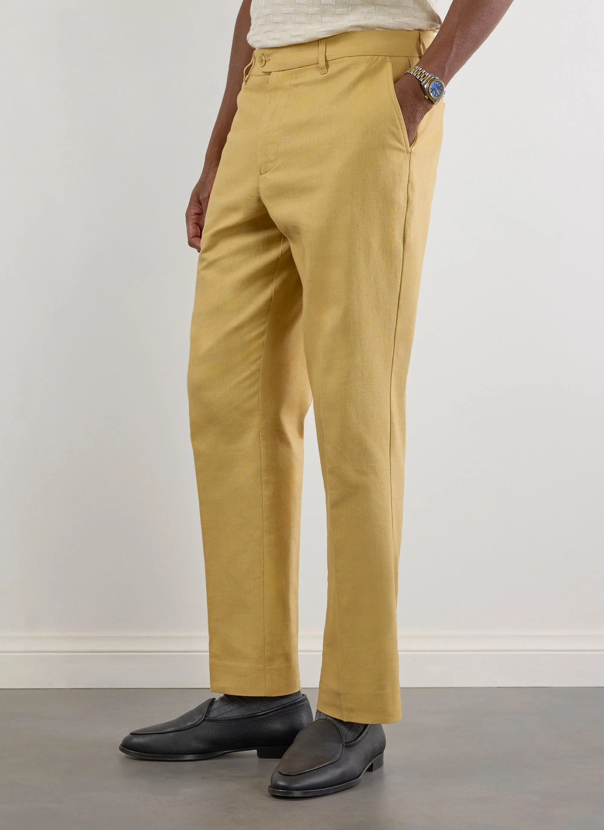 Tailored Linen Trousers | Tan sold by Percival product image thumbnail 2