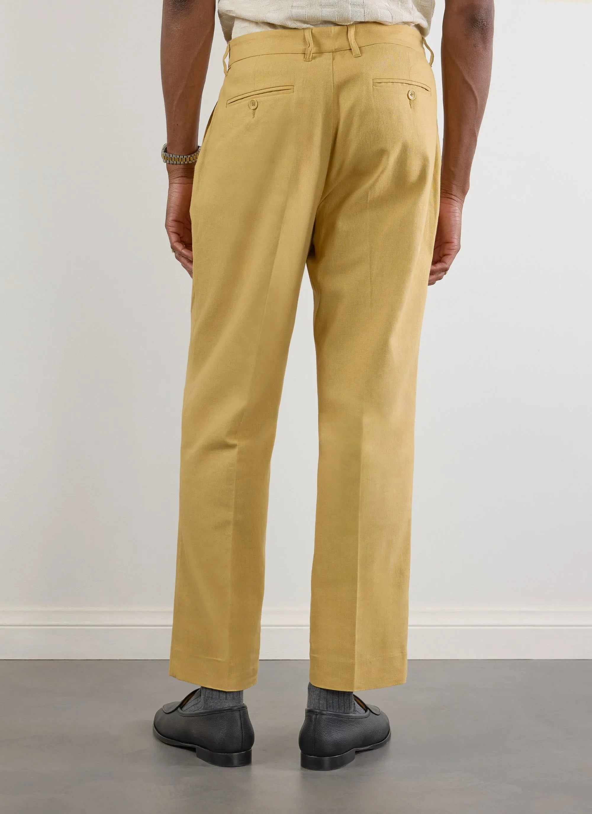 Tailored Linen Trousers | Tan sold by Percival product image thumbnail 3