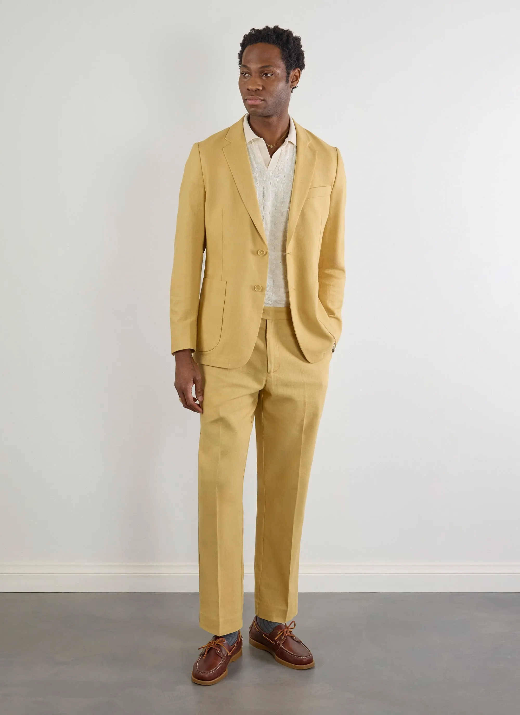 Tailored Linen Blazer | Tan sold by Percival product image thumbnail 4