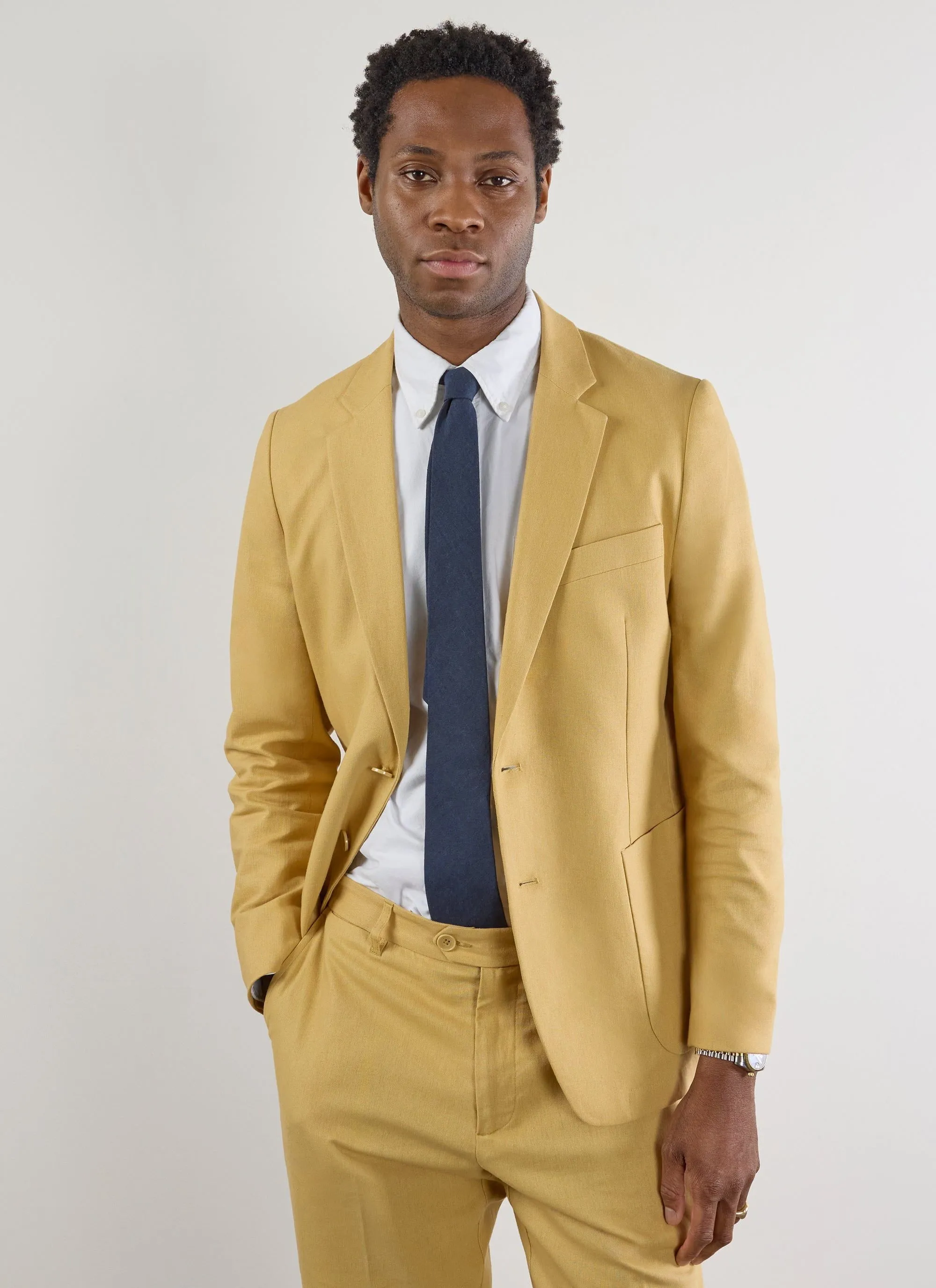 Tailored Linen Blazer | Tan sold by Percival product image thumbnail 2