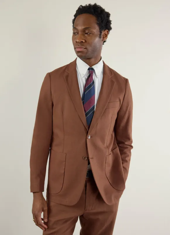 Tailored Linen Blazer | Espresso sold by Percival