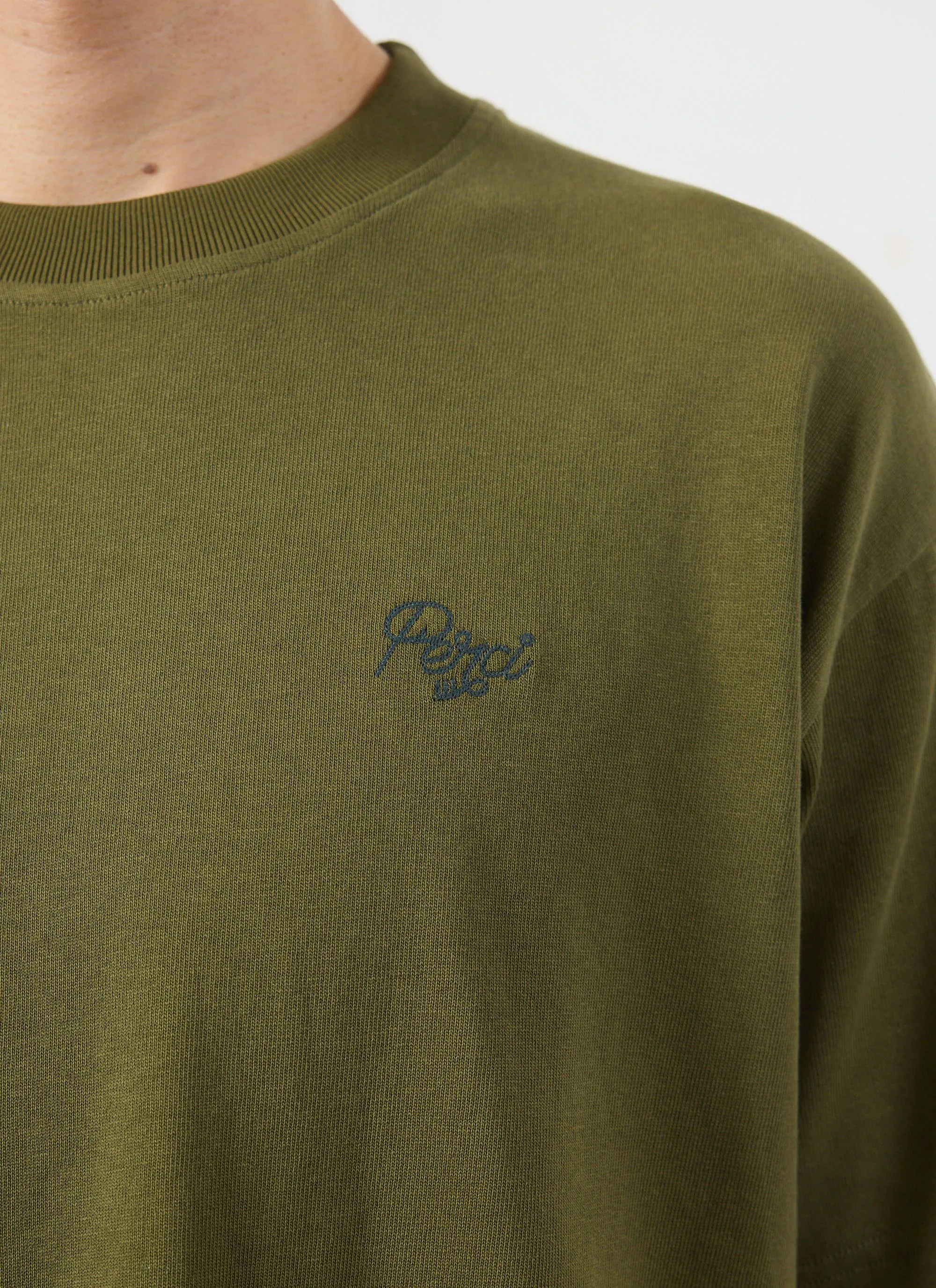 Perci Oversized T Shirt | Organic Cotton | Olive sold by Percival product image thumbnail 2