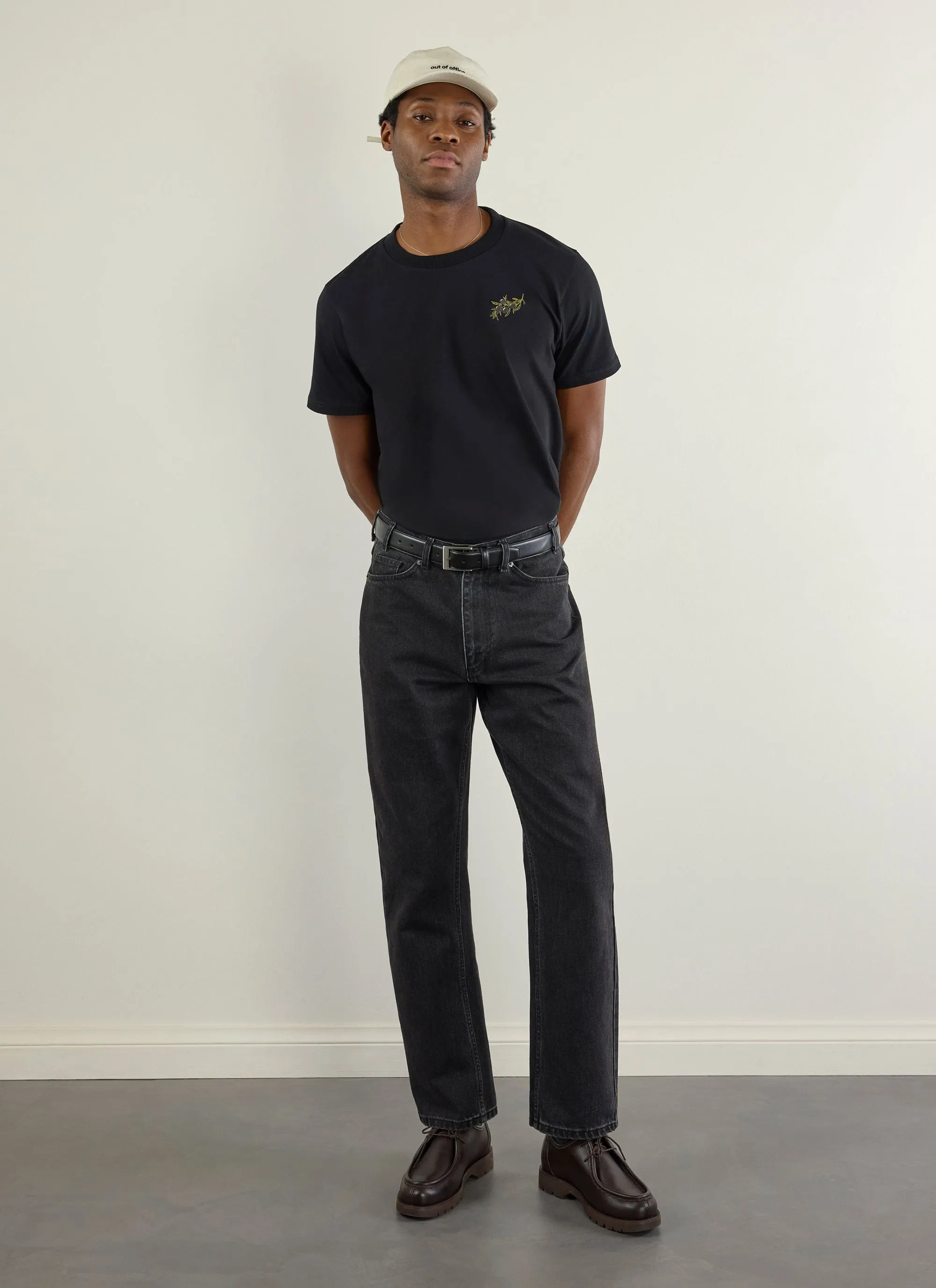 Embroidered Olive T Shirt | Black sold by Percival product image thumbnail 3