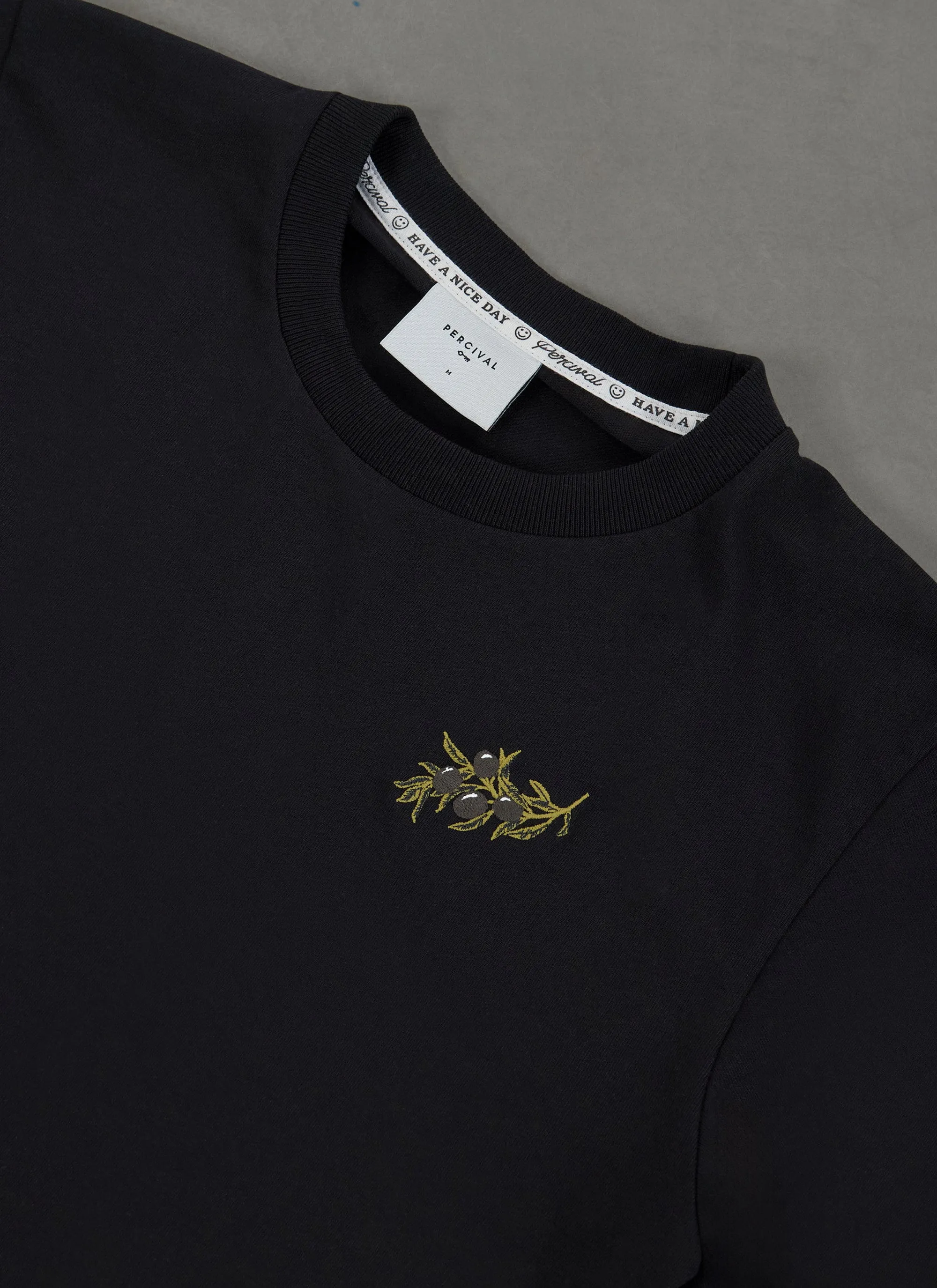 Embroidered Olive T Shirt | Black sold by Percival product image thumbnail 5