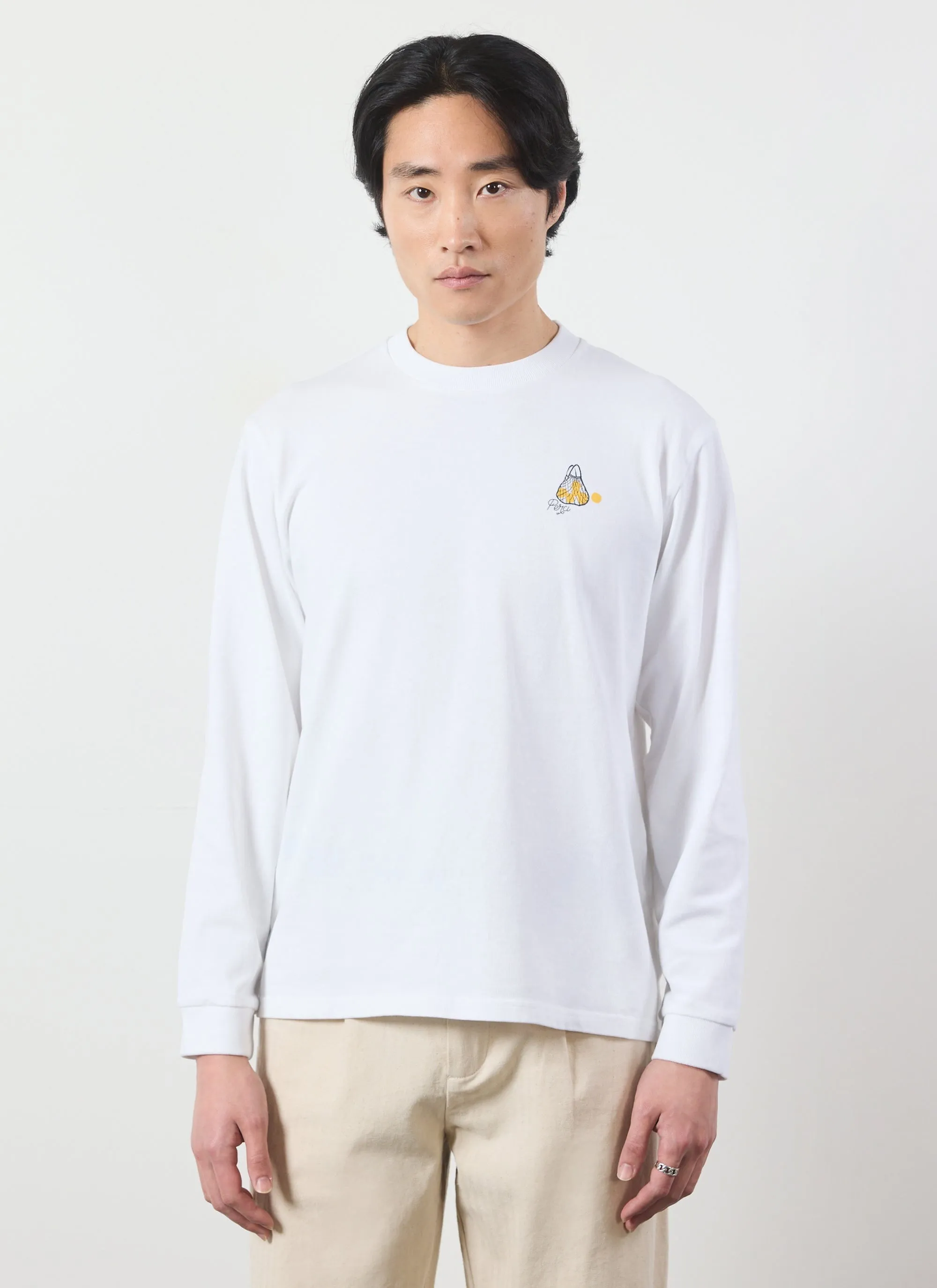 Arancia Long Sleeve T Shirt | Organic Cotton | White sold by Percival product image thumbnail 2