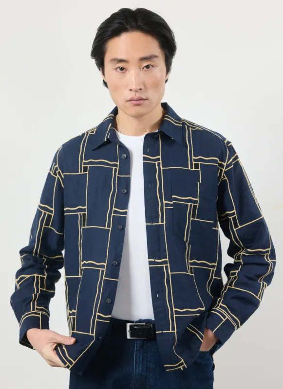 Oversized Verona Shirt | Navy sold by Percival