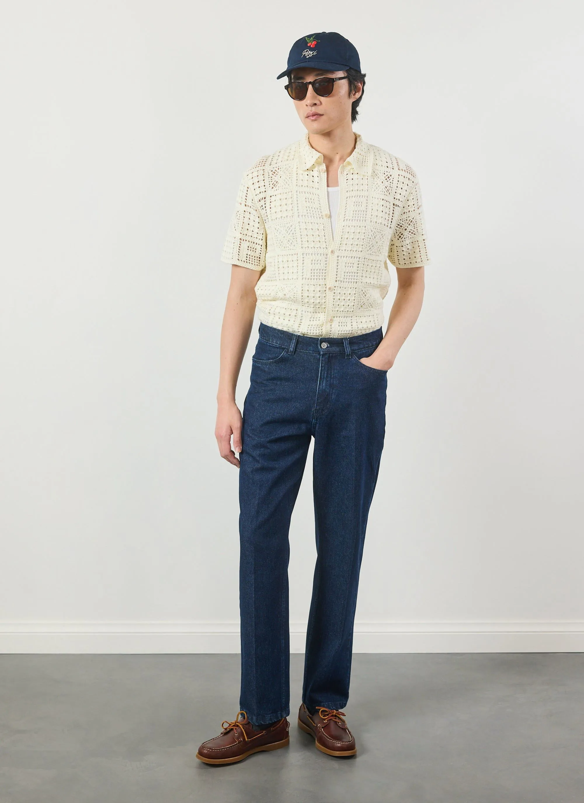 Crochet Groundsman Shirt | Cotton | Ecru sold by Percival product image thumbnail 5