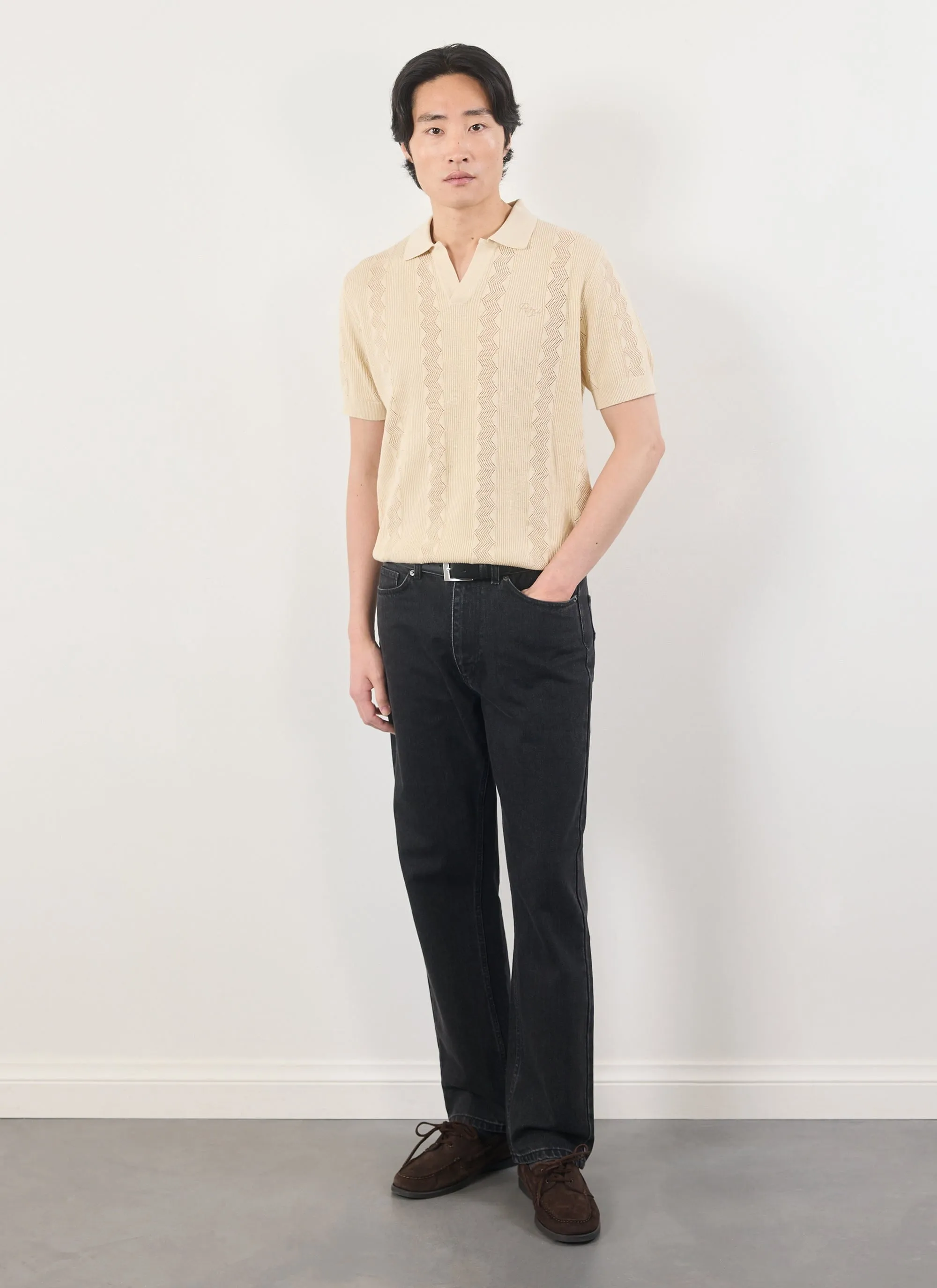 Casa Martini Knitted Polo | Genoa | Ecru sold by Percival product image thumbnail 5