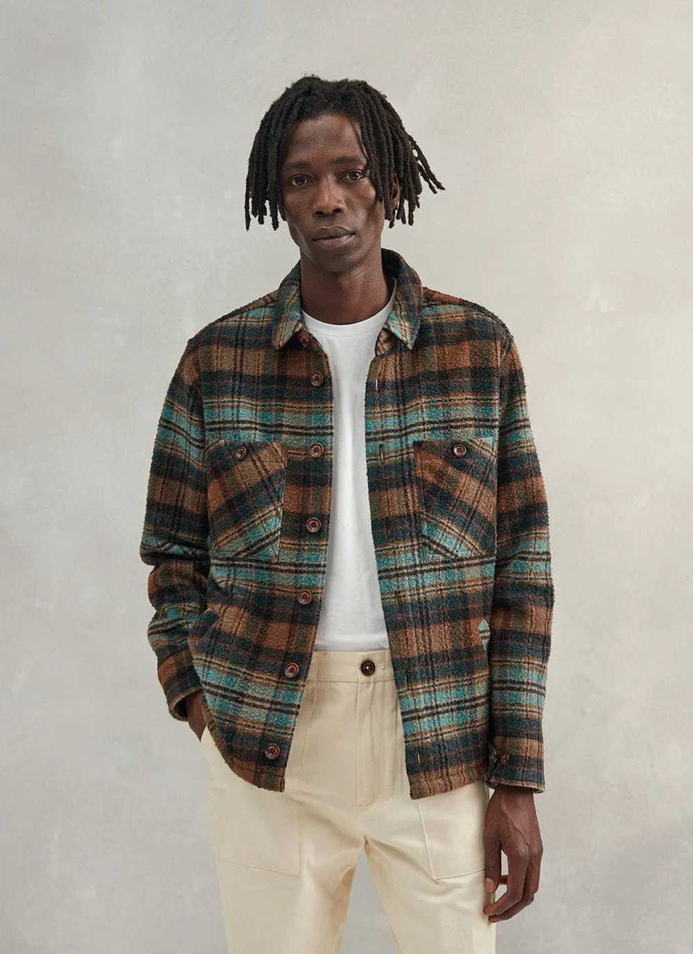 Blanket Overshirt | Casentino Wool | Autumnal Check sold by Percival