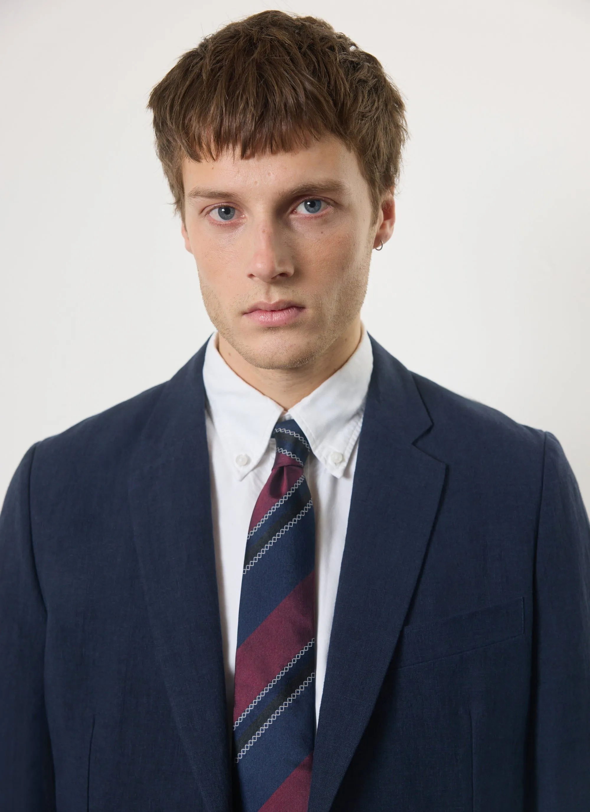 Tailored Linen Blazer | Navy sold by Percival product image thumbnail 5