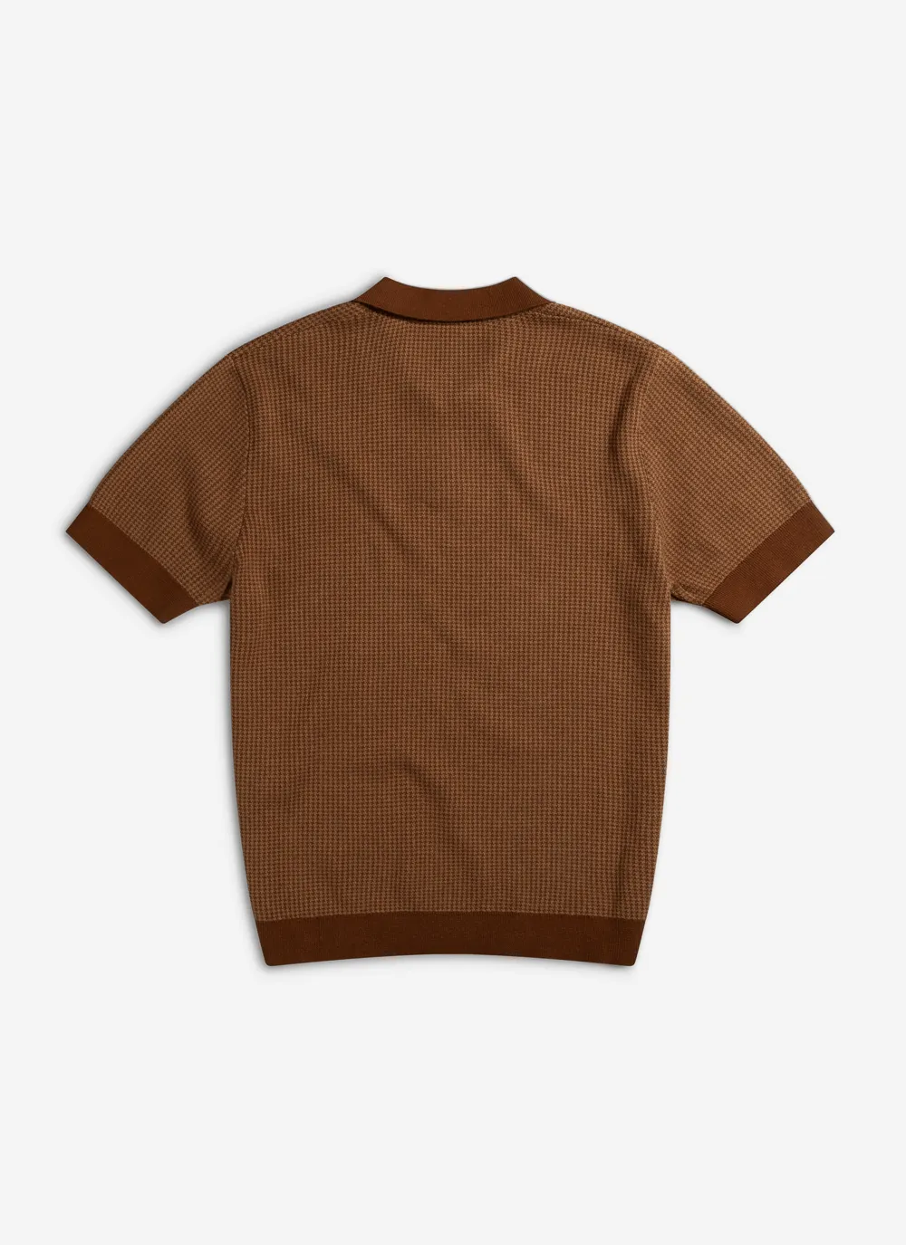 Casa Martini Knitted Polo | Puppytooth Cotton | Espresso sold by Percival product image thumbnail 3