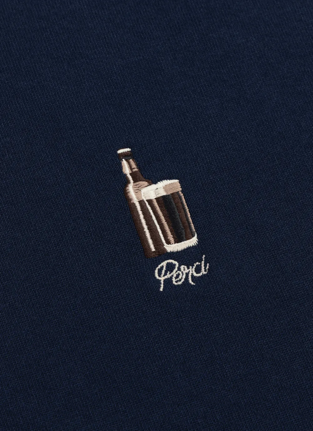 Stout Oversized T Shirt | Embroidered Organic Cotton | Navy sold by Percival