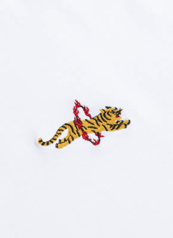 Tiger T Shirt | Embroidered Organic Cotton | White sold by Percival