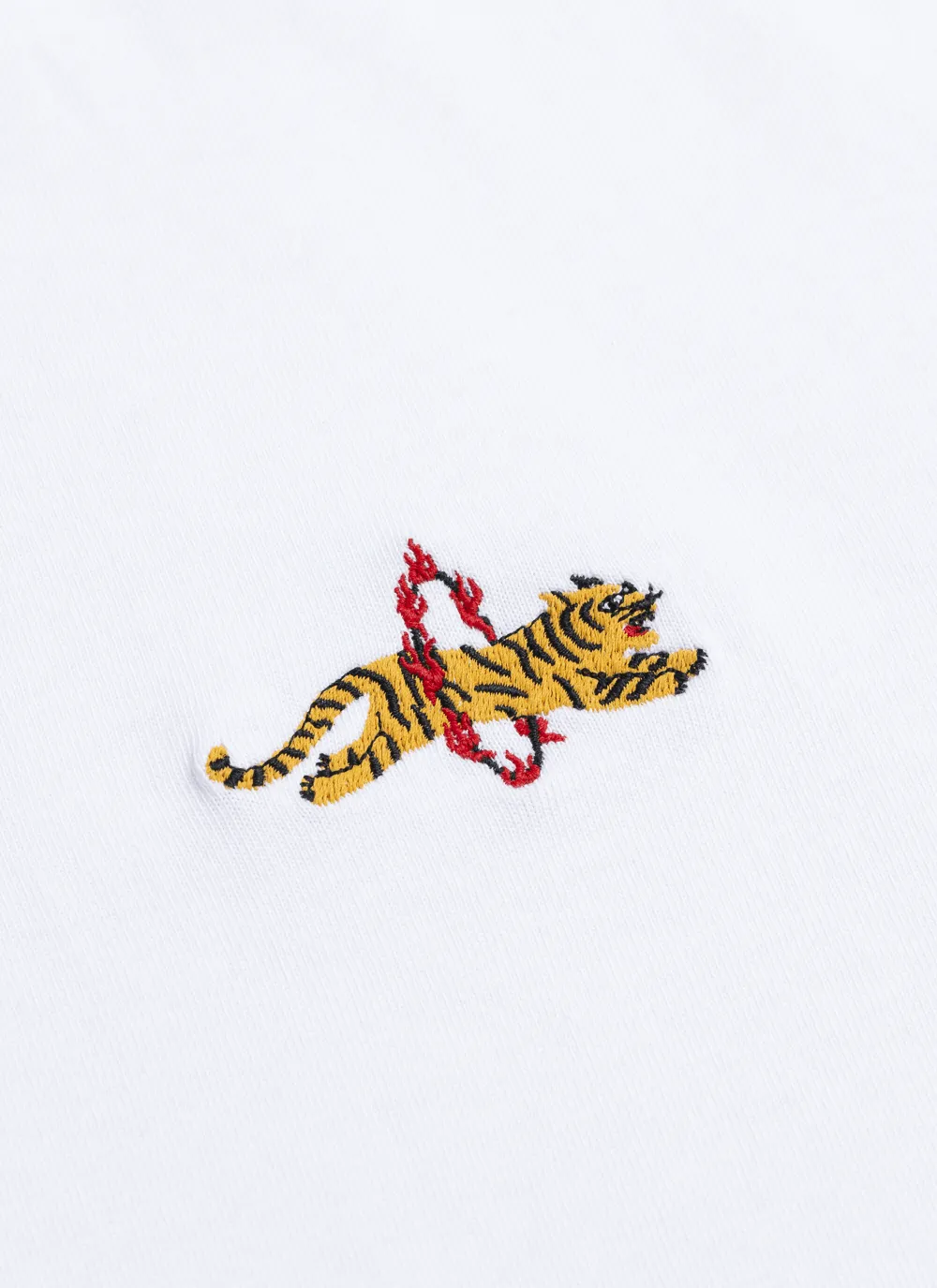 Tiger T Shirt | Embroidered Organic Cotton | White sold by Percival