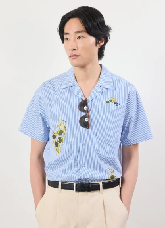 Capri Cuban Shirt | Cotton | Blue sold by Percival