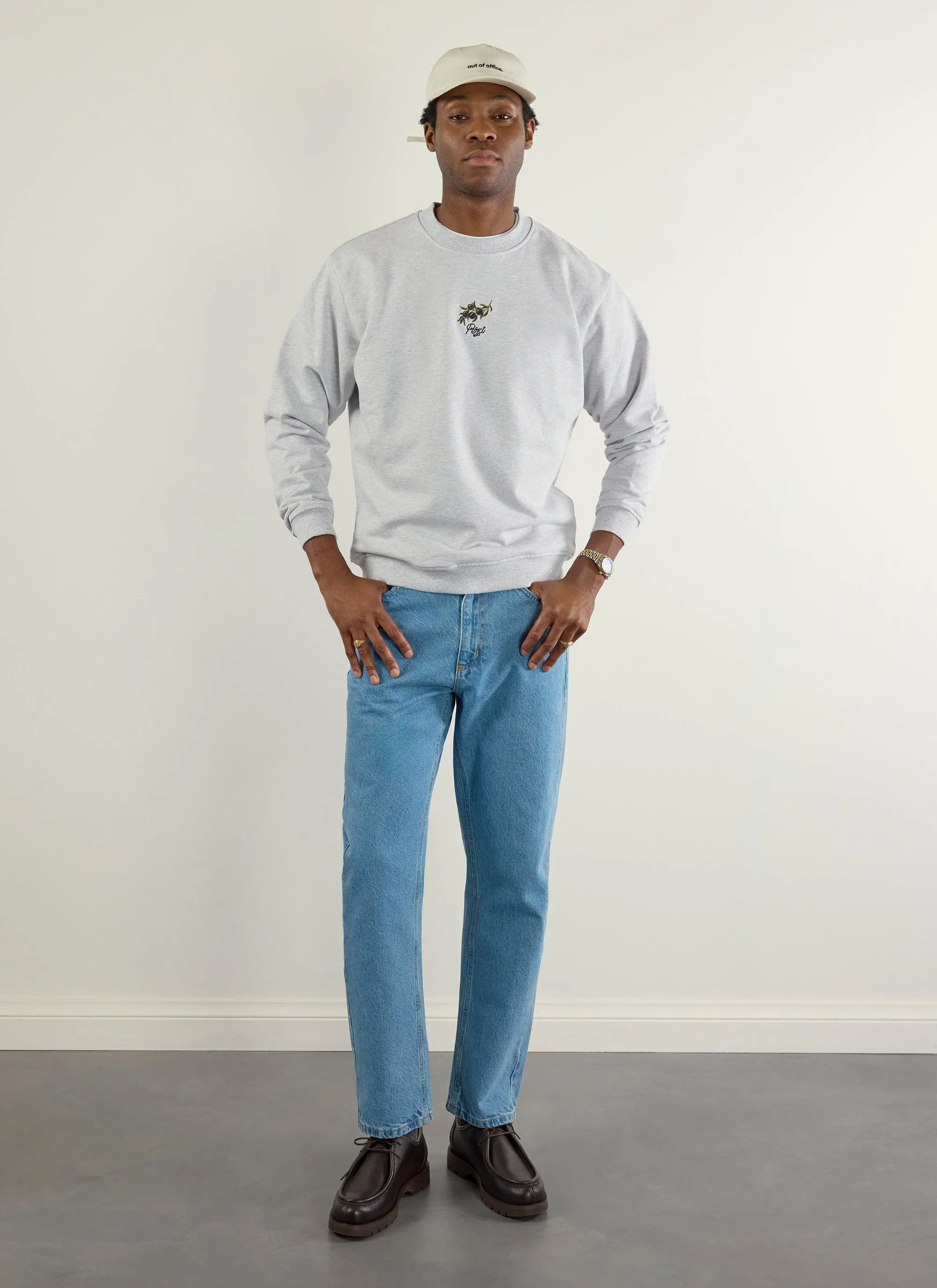 Embroidered Perci Olive Sweatshirt | Athletic Grey sold by Percival product image thumbnail 2