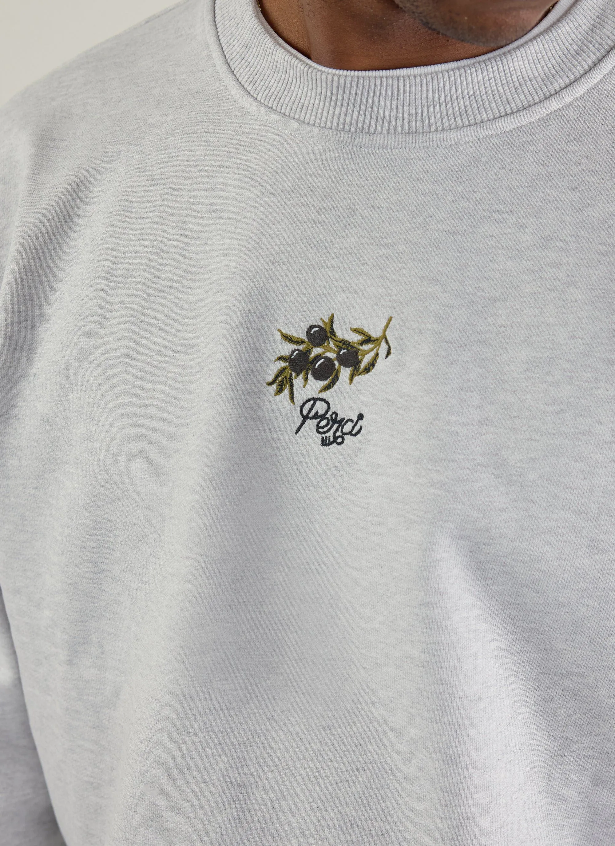 Embroidered Perci Olive Sweatshirt | Athletic Grey sold by Percival product image thumbnail 5