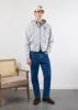 Olive Zip Through Hoodie | Embroidered Organic Cotton | Athletic Grey sold by Percival