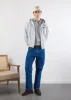 Olive Zip Through Hoodie | Embroidered Organic Cotton | Athletic Grey sold by Percival