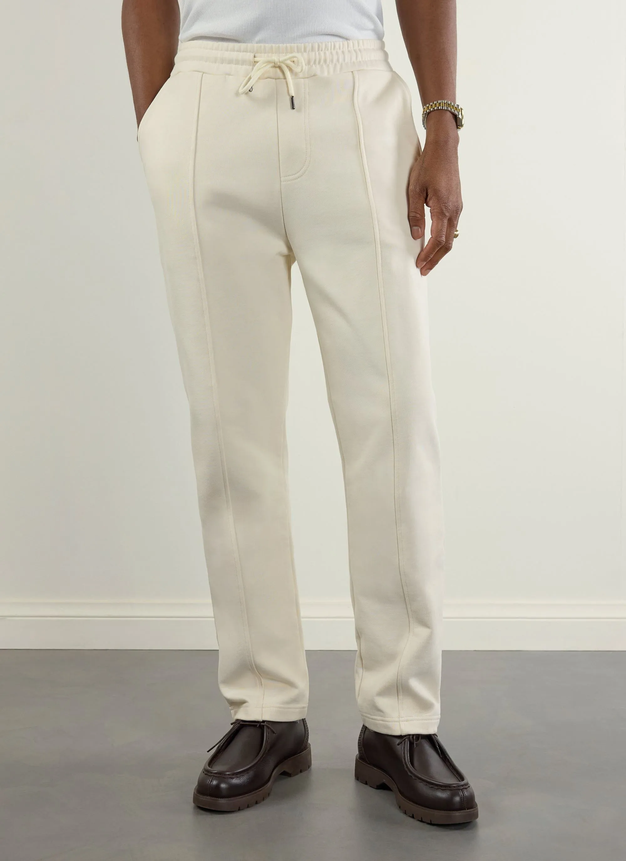 Perci Straight Leg Trackpants | Cotton | Ecru sold by Percival