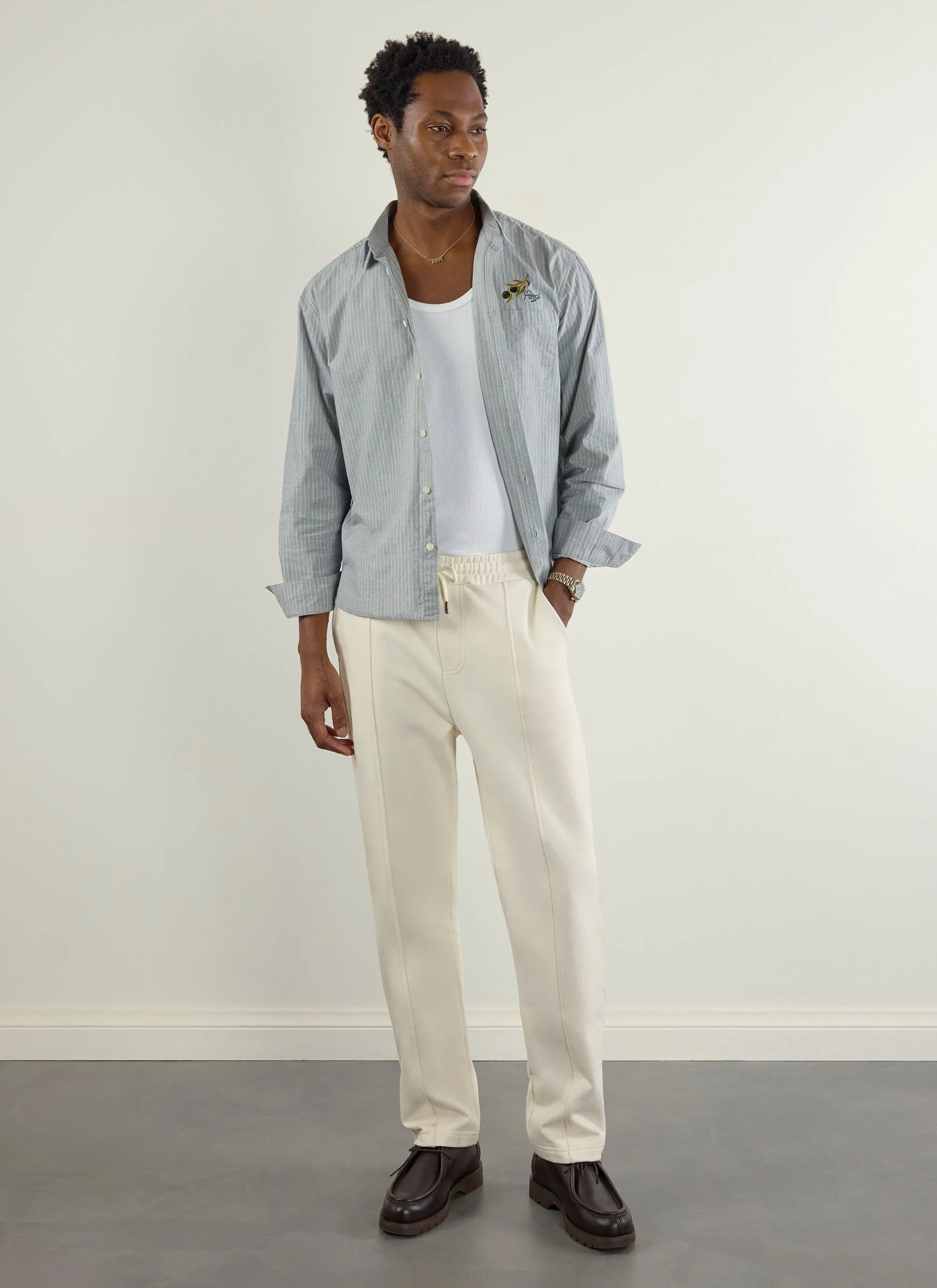 Perci Straight Leg Trackpants | Cotton | Ecru sold by Percival product image thumbnail 2