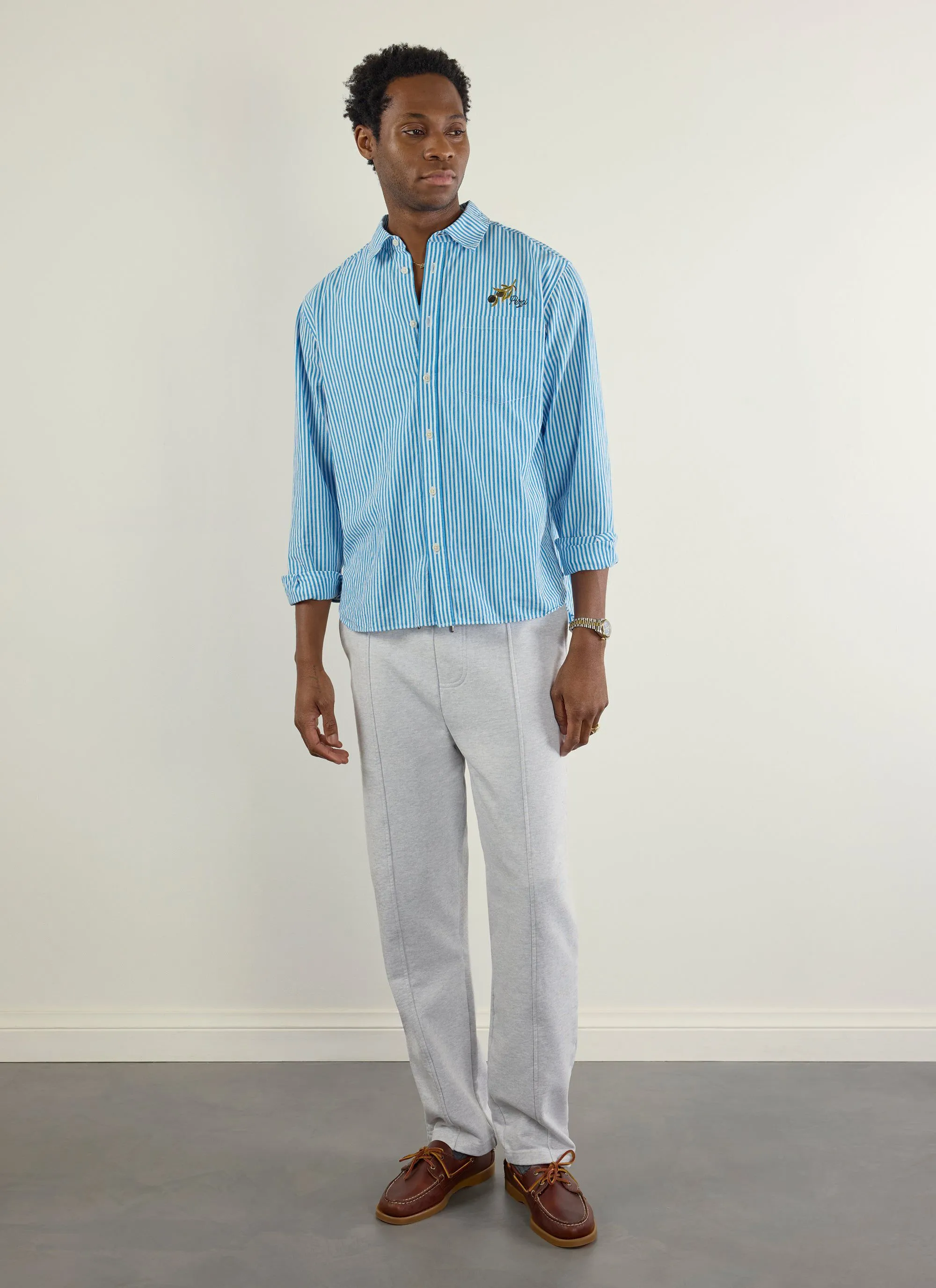 Perci Straight Leg Trackpants | Cotton | Athletic Grey sold by Percival product image thumbnail 3