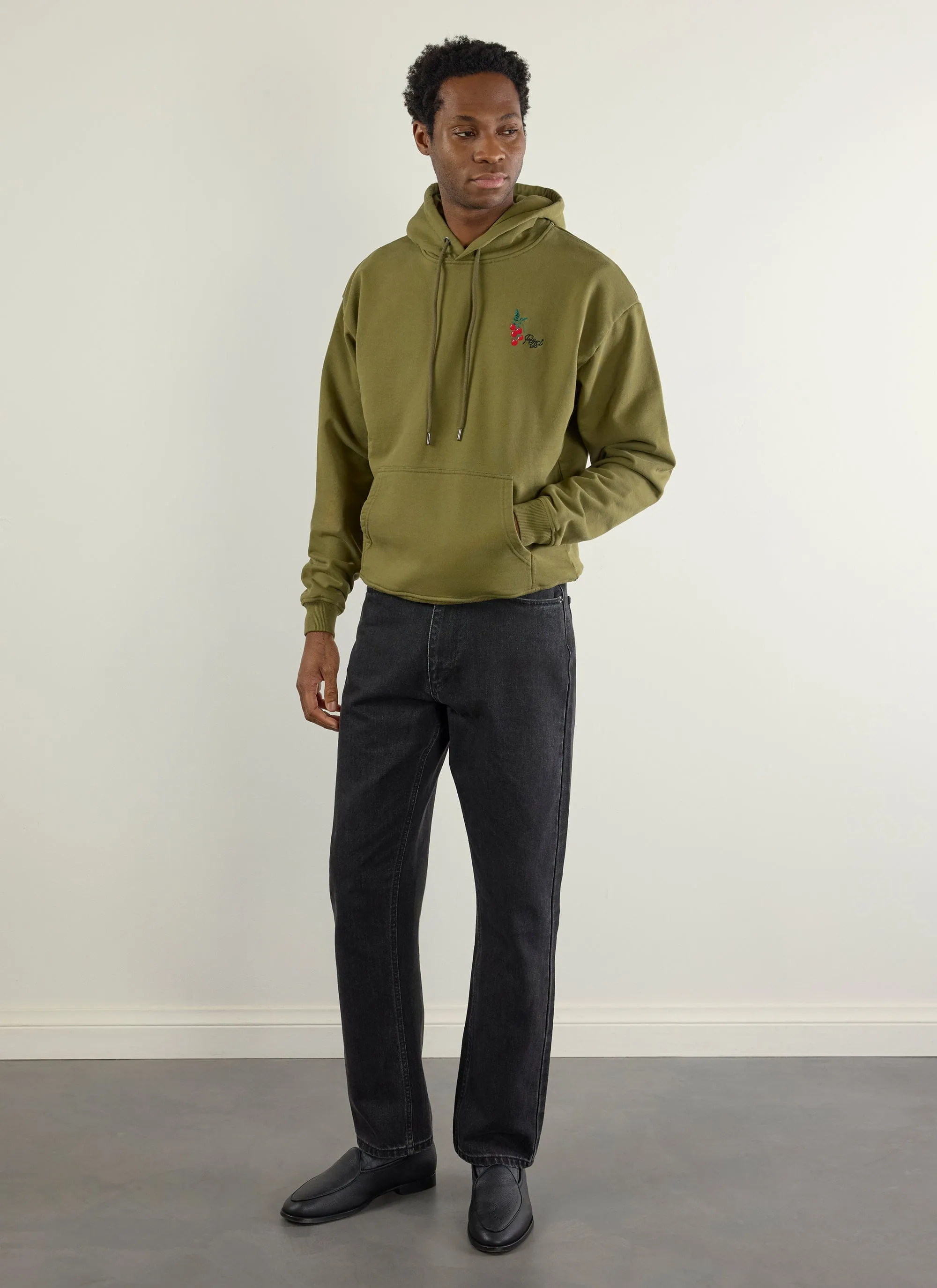 Tomato Hoodie | Embroidered Organic Cotton | Olive sold by Percival product image thumbnail 3