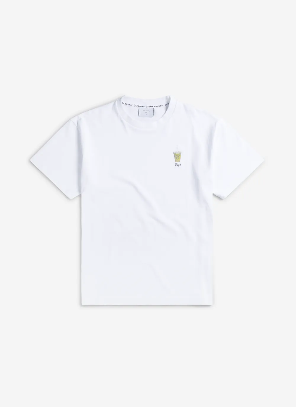 Iced Matcha Oversized T Shirt | Embroidered Organic Cotton | White sold by Percival product image thumbnail 2