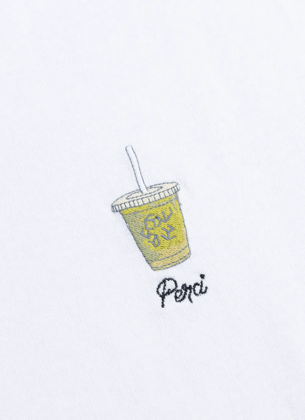 Iced Matcha Oversized T Shirt | Embroidered Organic Cotton | White sold by Percival