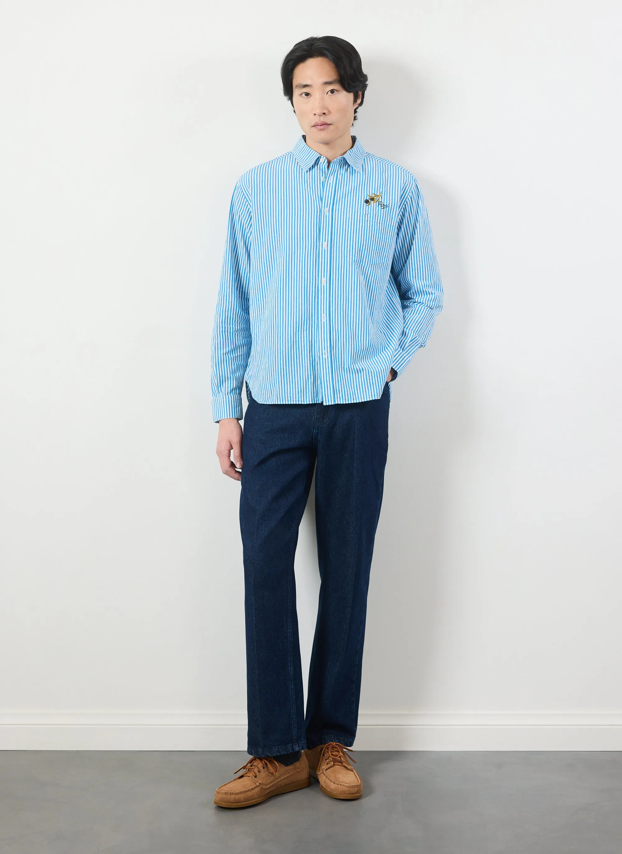 Olive Pearce Shirt | Cotton | Blue sold by Percival product image thumbnail 5