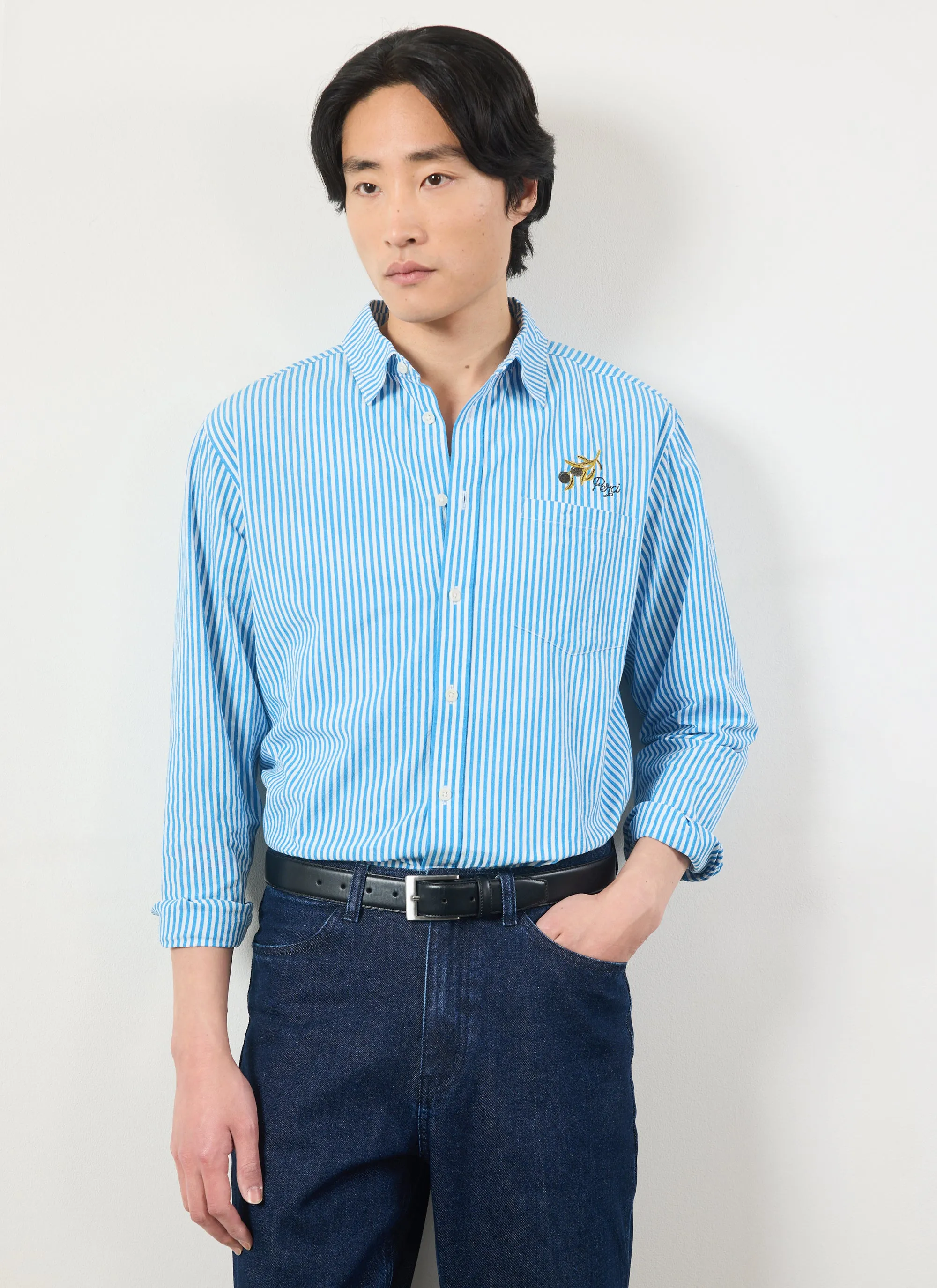 Olive Pearce Shirt | Cotton | Blue sold by Percival product image thumbnail 2