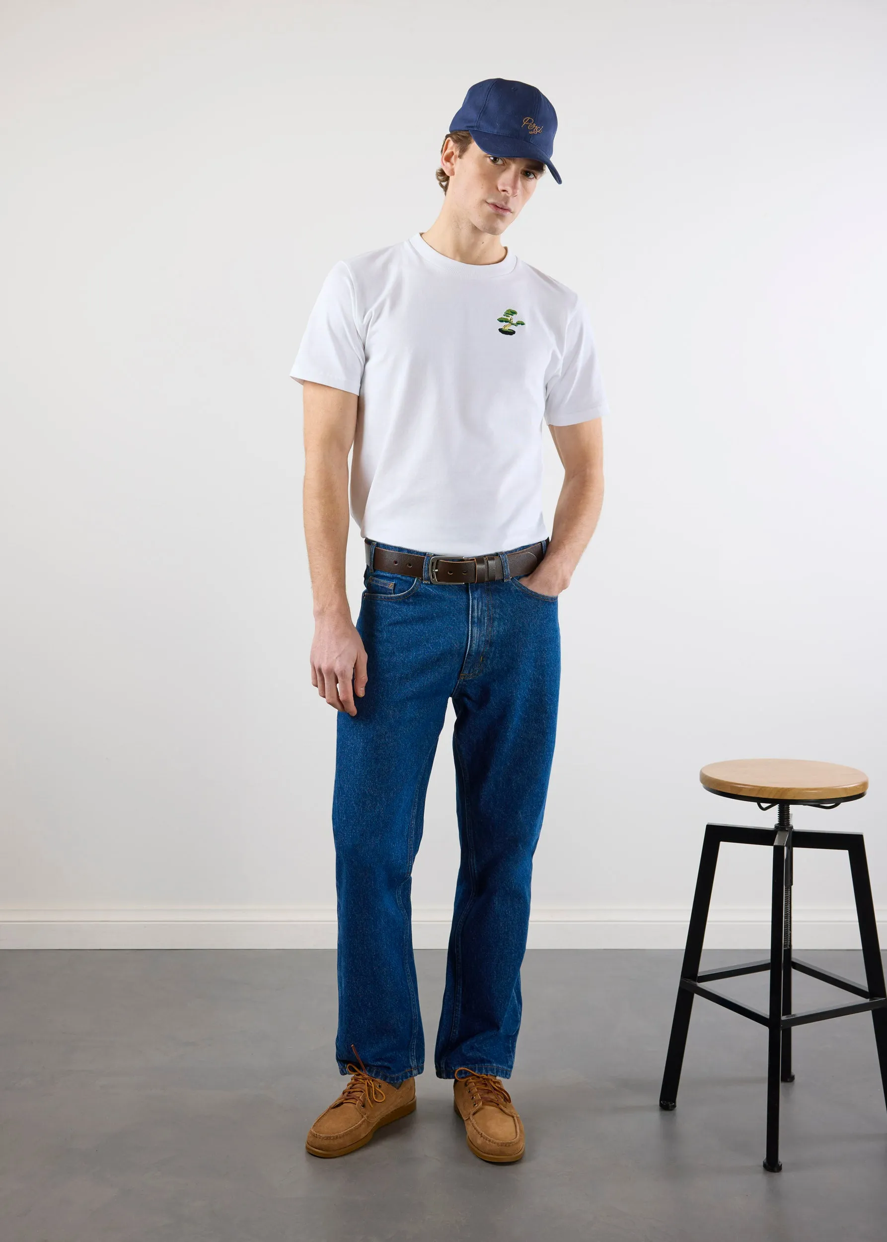 Bonsai T Shirt | Embroidered Organic Cotton | White sold by Percival product image thumbnail 4