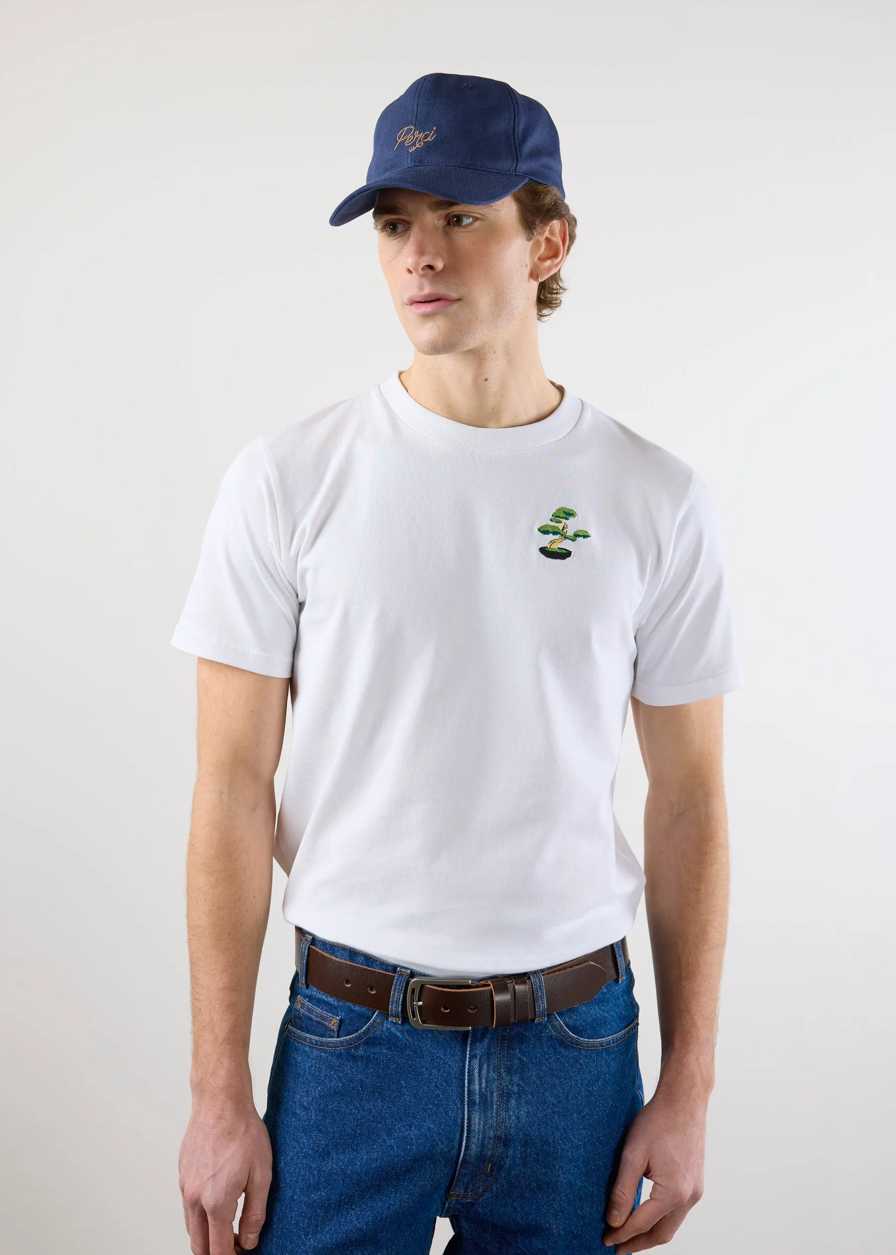 Bonsai T Shirt | Embroidered Organic Cotton | White sold by Percival product image thumbnail 2