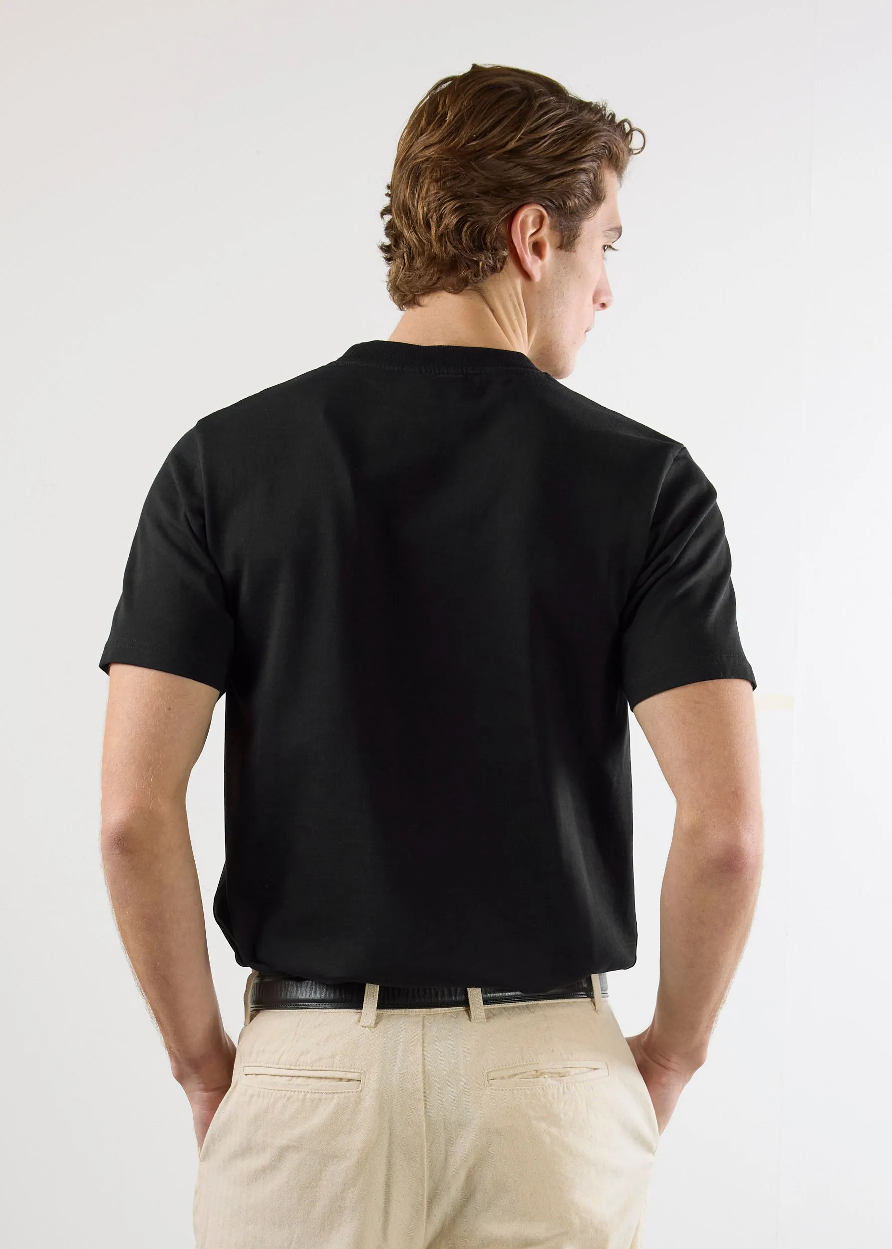 Negroni T Shirt | Embroidered Organic Cotton | Black sold by Percival product image thumbnail 5