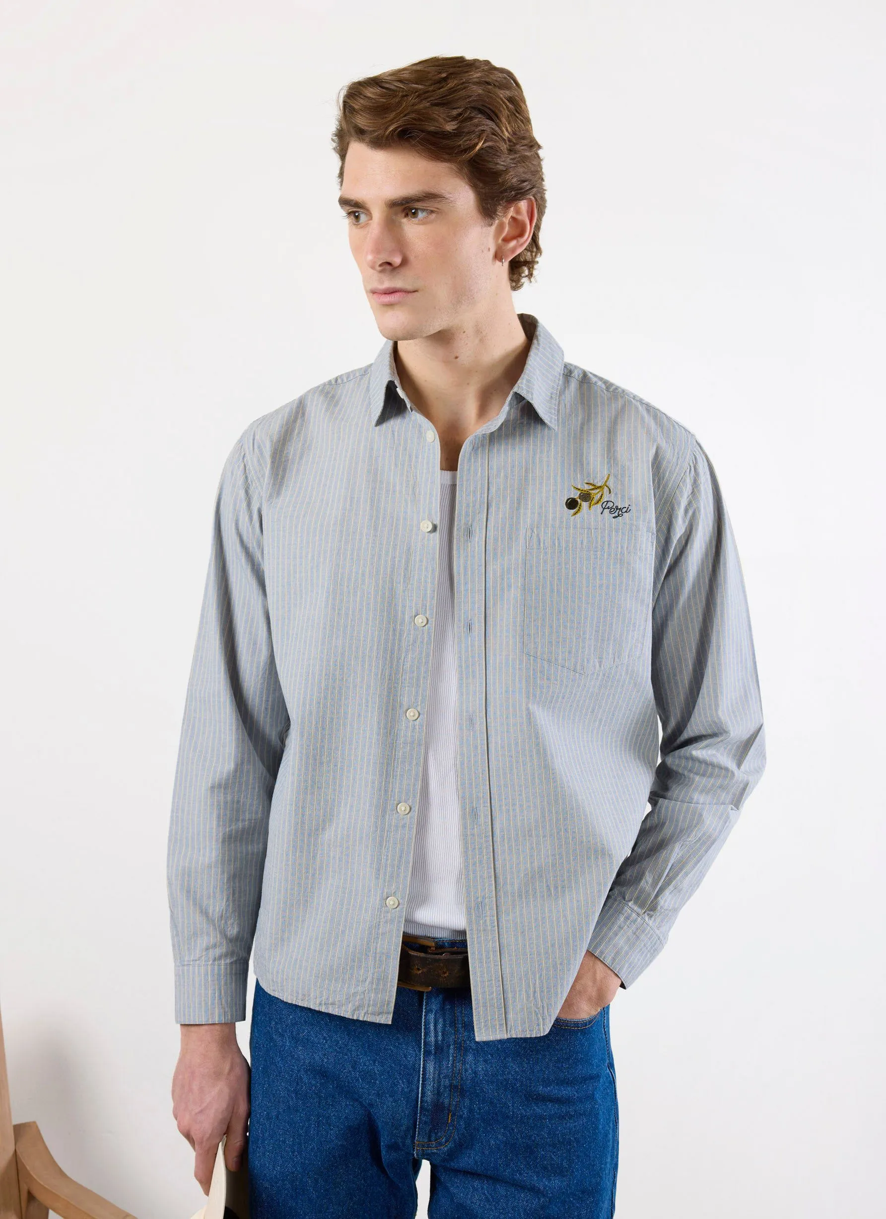 Bari Pearce Shirt | Cotton | Blue Stripe sold by Percival product image thumbnail 2