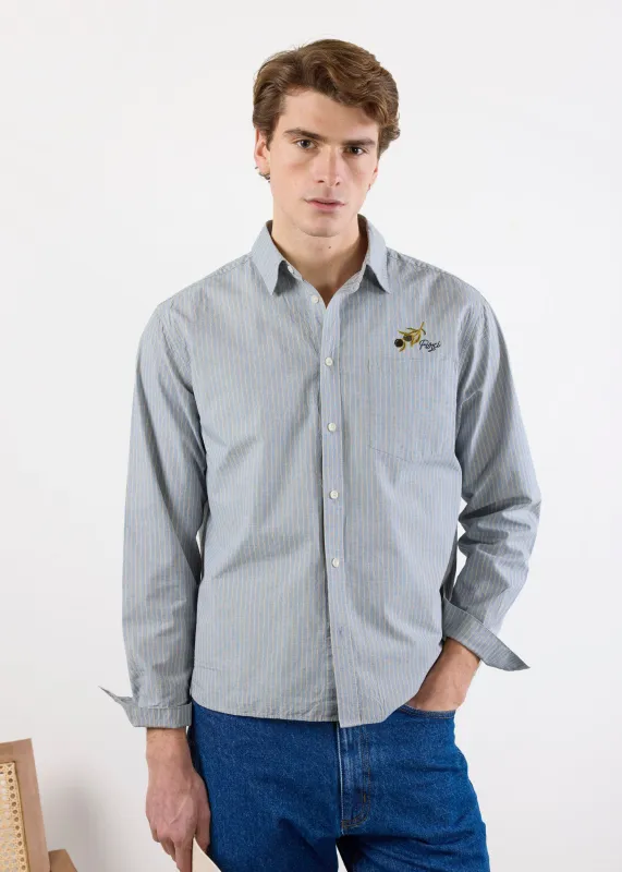 Bari Pearce Shirt | Cotton | Blue Stripe sold by Percival