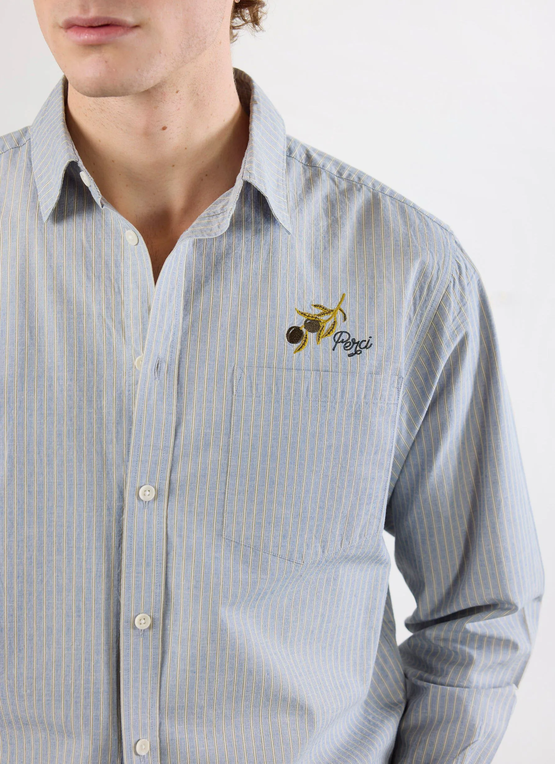 Bari Pearce Shirt | Cotton | Blue Stripe sold by Percival product image thumbnail 4