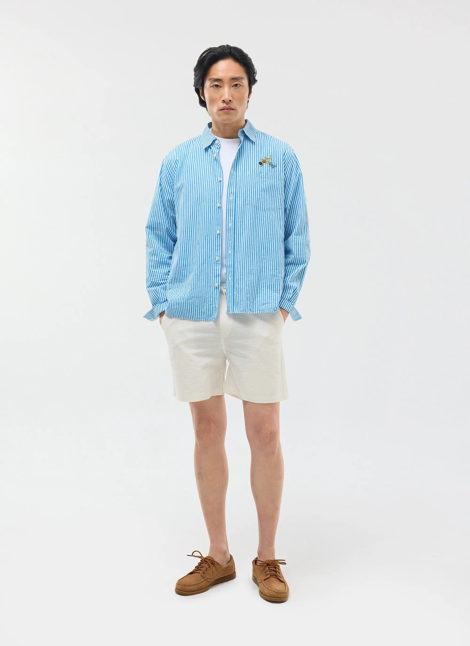 Classic Shorts | Seersucker | Cream sold by Percival product image thumbnail 4