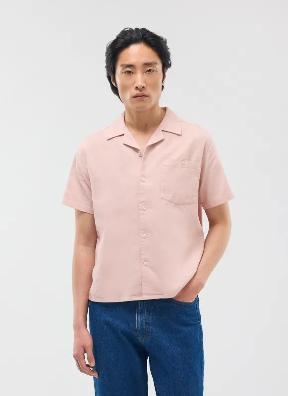 Short Sleeve Cuban Shirt | Linen | Dusty Pink sold by Percival