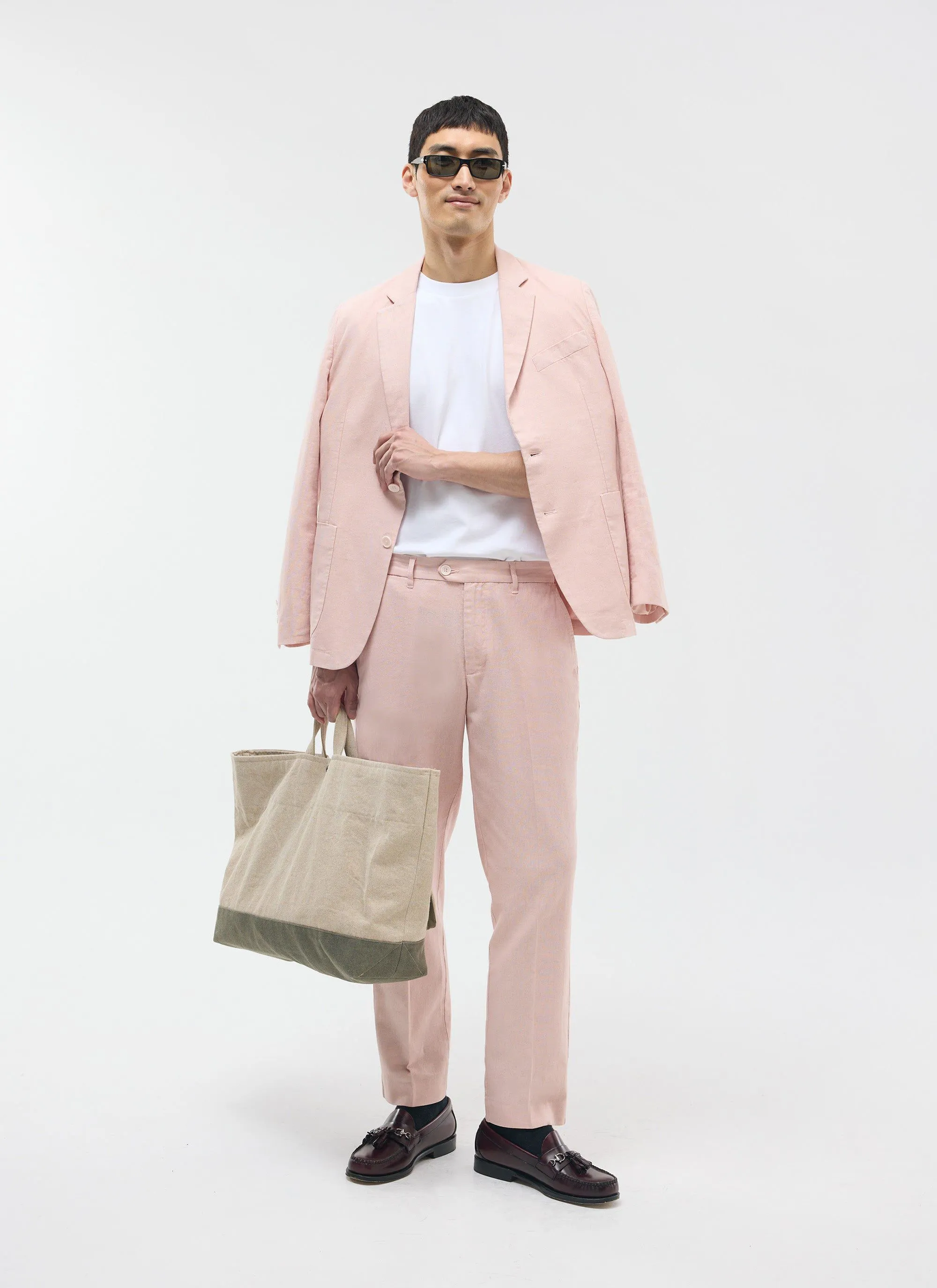 Tailored Linen Trousers | Dusty Pink sold by Percival product image thumbnail 4