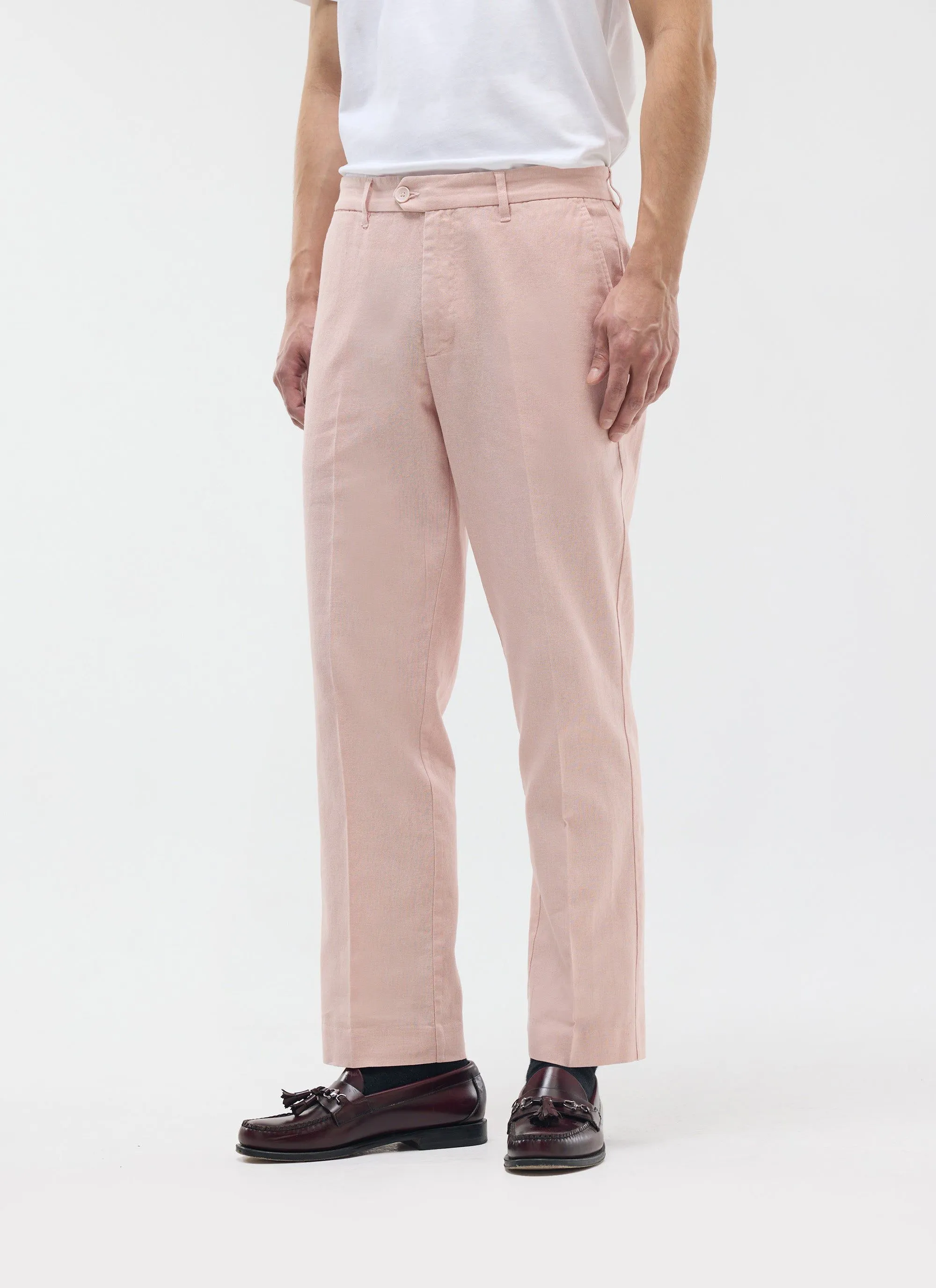 Tailored Linen Trousers | Dusty Pink sold by Percival product image thumbnail 2