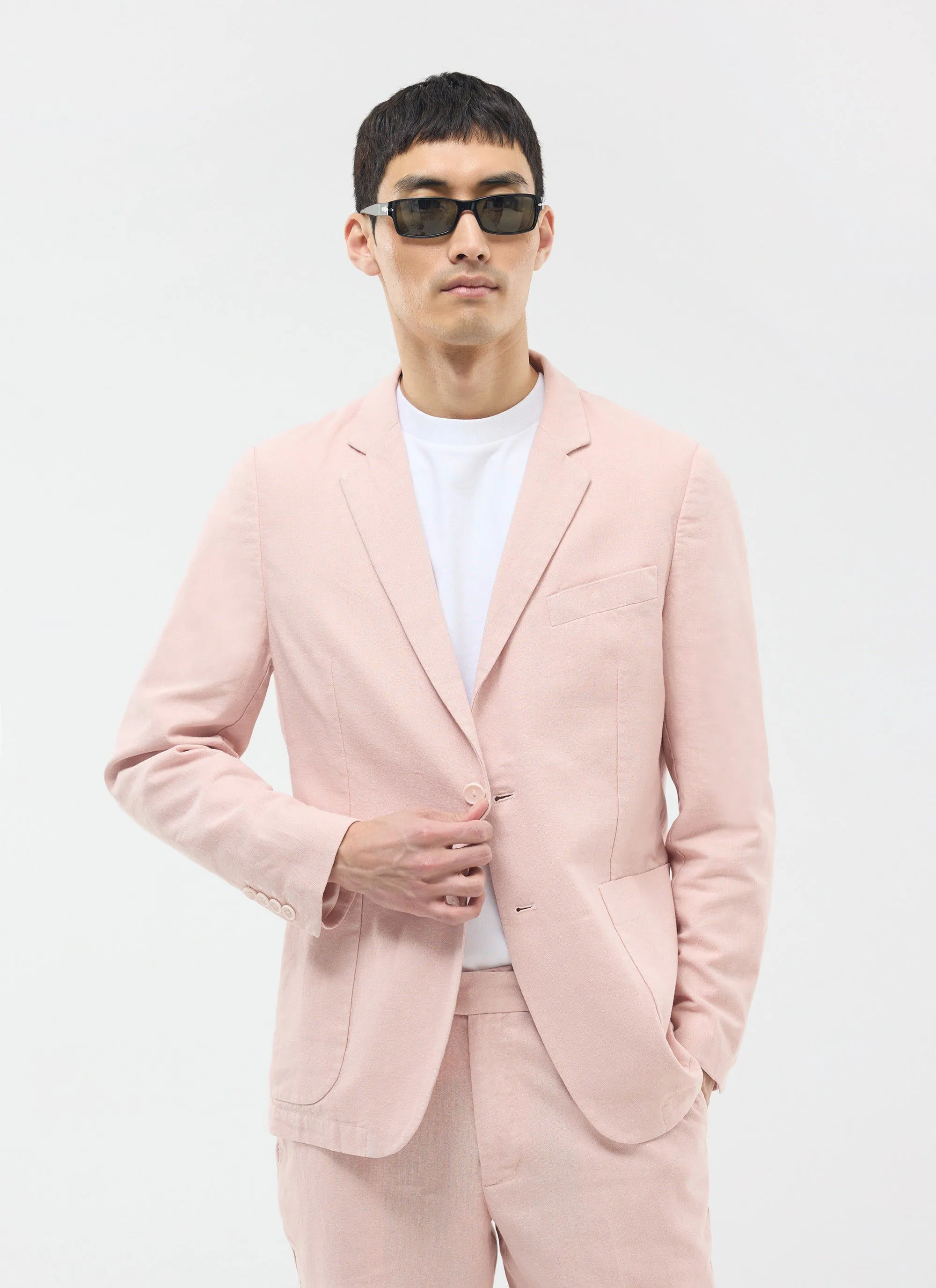 Tailored Blazer | Linen | Light Pink sold by Percival product image thumbnail 3