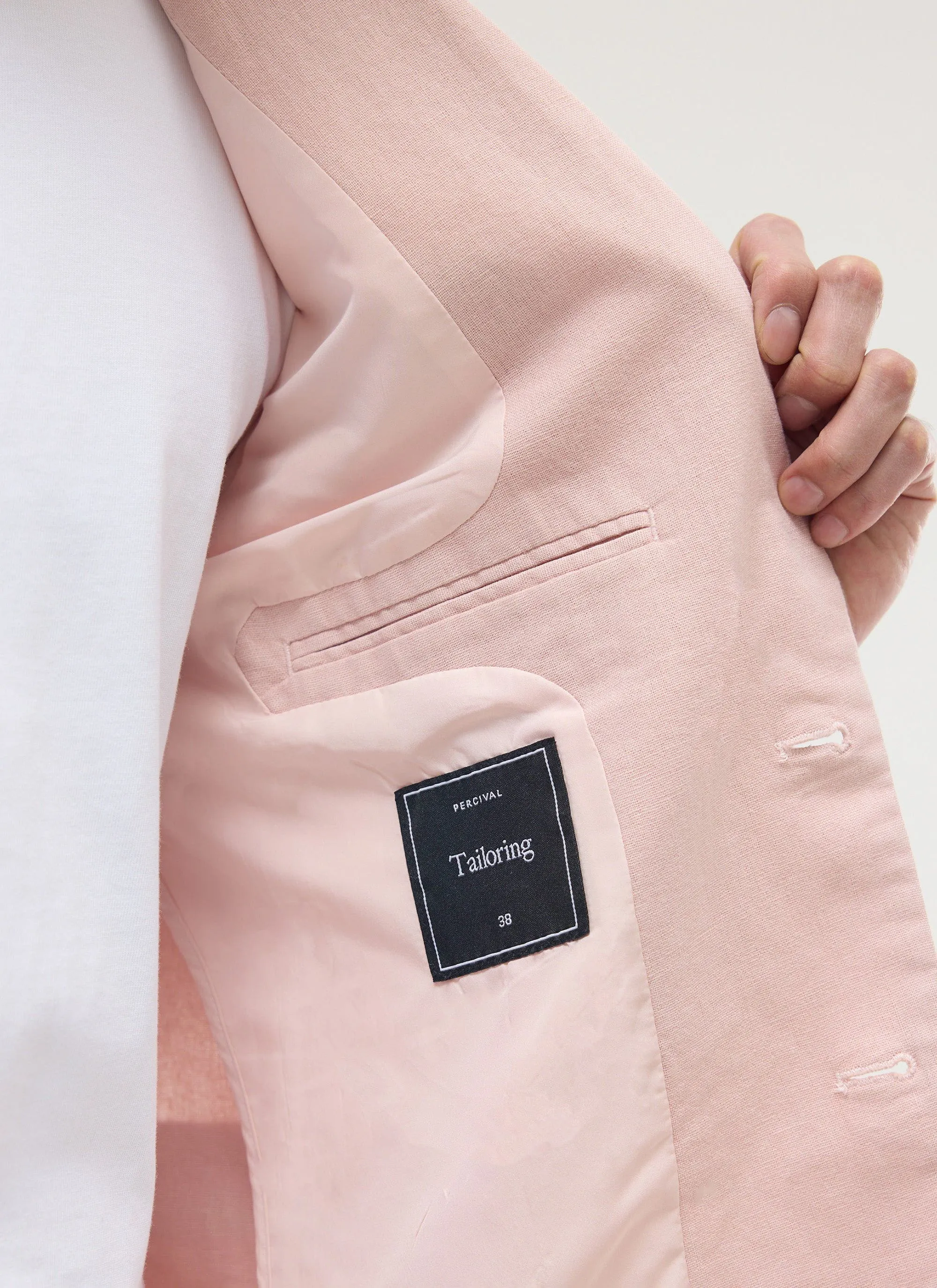 Tailored Blazer | Linen | Light Pink sold by Percival product image thumbnail 4