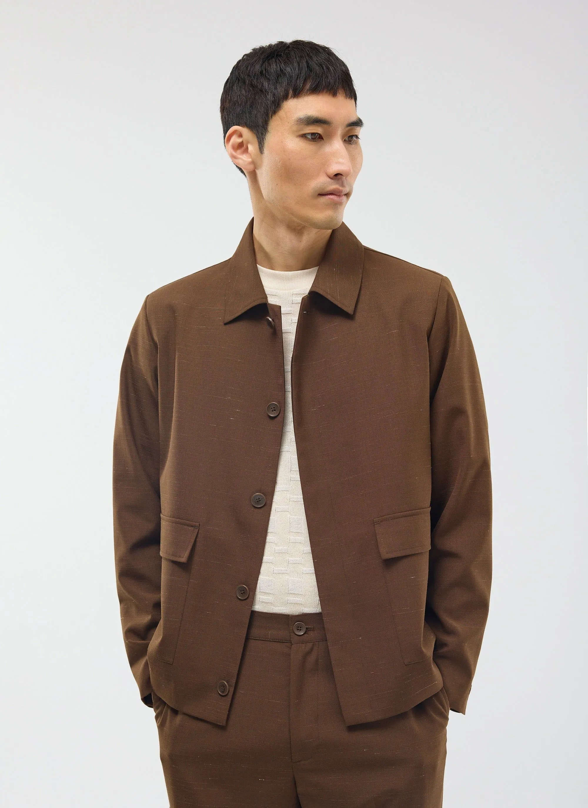 Trentino Tailored Patch Pocket Jacket | Brown sold by Percival product image thumbnail 5