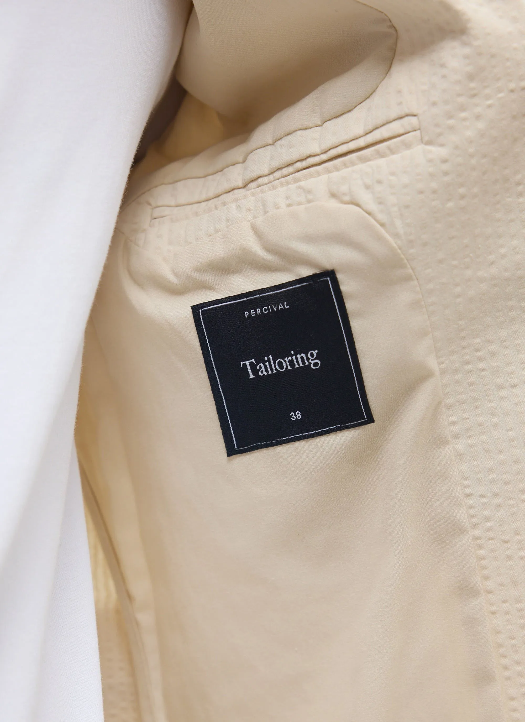 Tailored Seersucker Blazer | Cream sold by Percival product image thumbnail 4