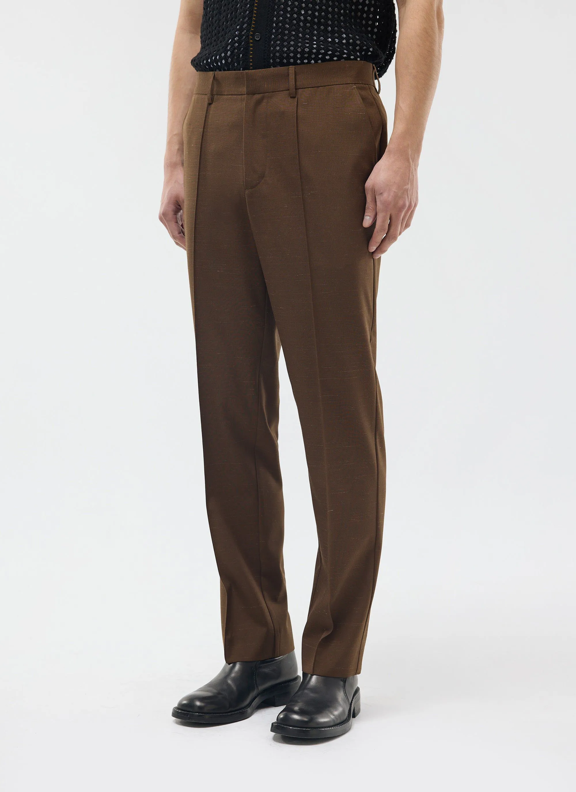 Trentino Tailored Trousers | Brown sold by Percival product image thumbnail 2