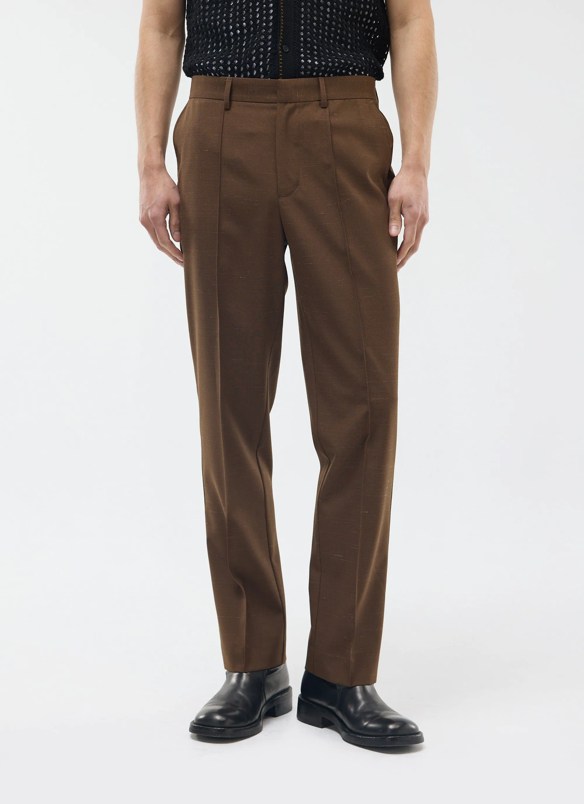 Trentino Tailored Trousers | Brown sold by Percival