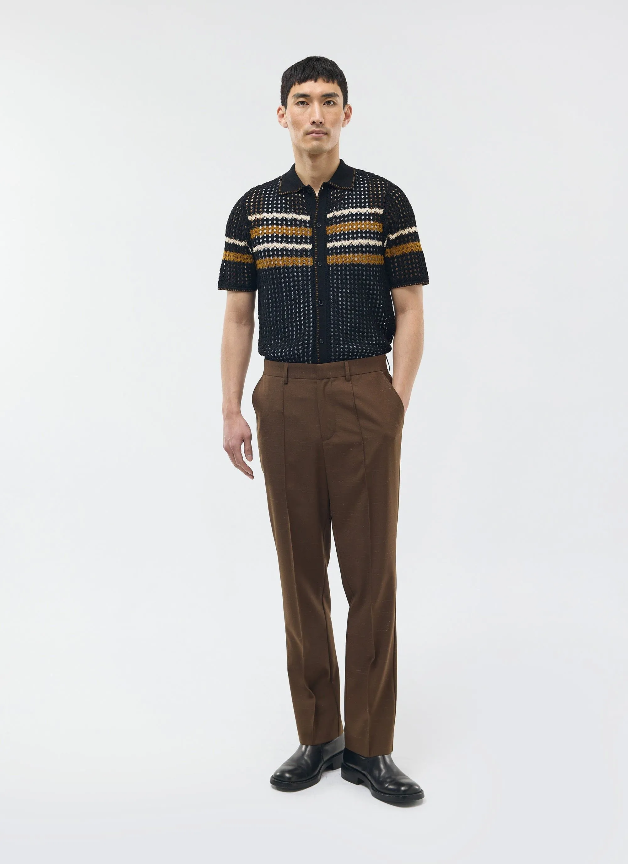Trentino Tailored Trousers | Brown sold by Percival product image thumbnail 4