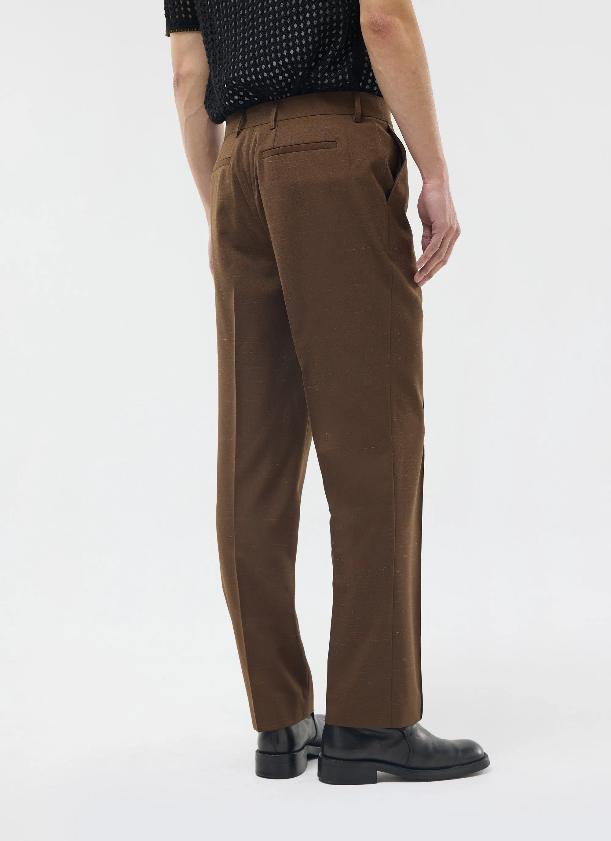 Trentino Tailored Trousers | Brown sold by Percival product image thumbnail 3