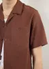 Short Sleeve Cuban Shirt | Linen | Brown sold by Percival